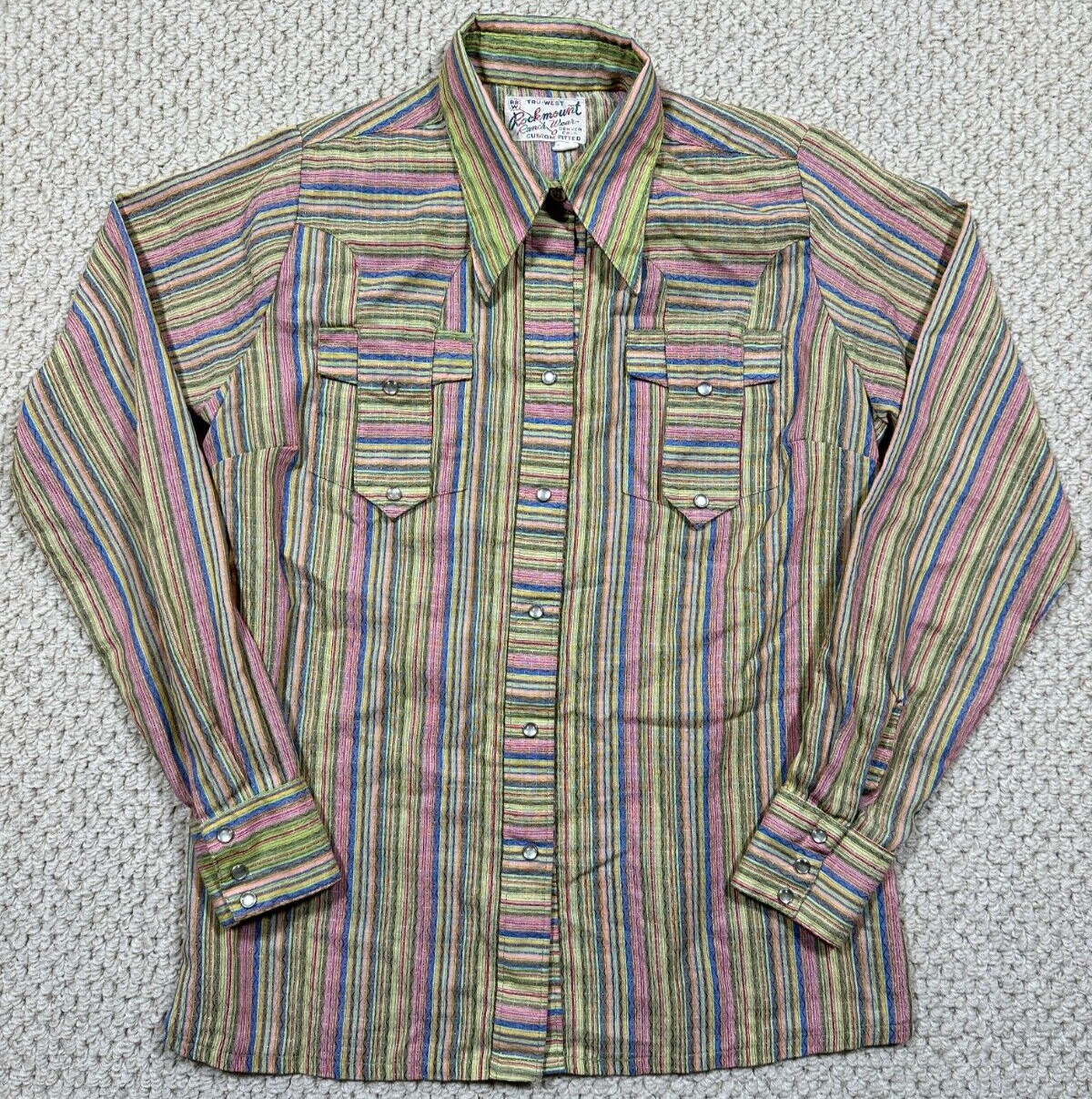 Tru-West Rockmount Ranch Wear Shirt Womens Custom Fitted Multi-Color Pearlsnap