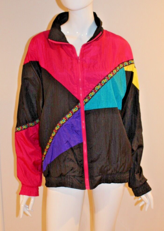 Vintage 80s 90s Longstreet Missy Colorblock Windbreaker Tracksuit Jacket – S/M