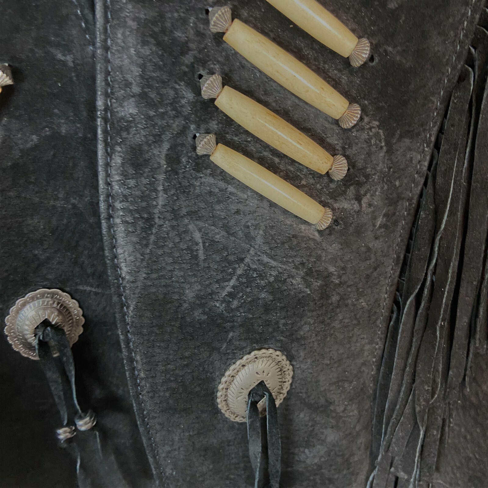 Tony Lama Jacket Women SZ 6 Western Rodeo New USA Deadstock Black Fringe Vintage