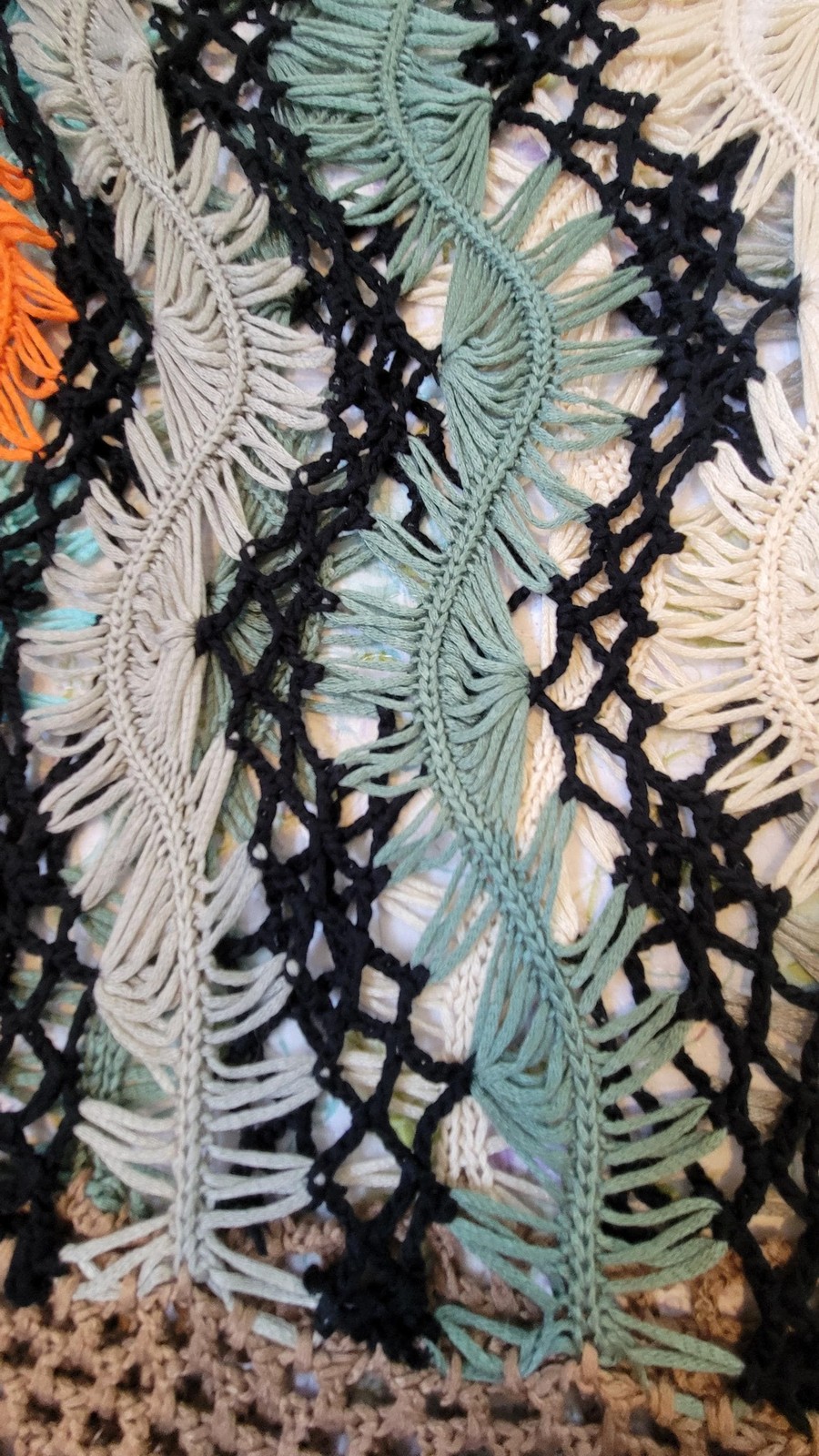 Vintage Sioni Crochet Multicolor Boho Fringe Top – Size L/XL