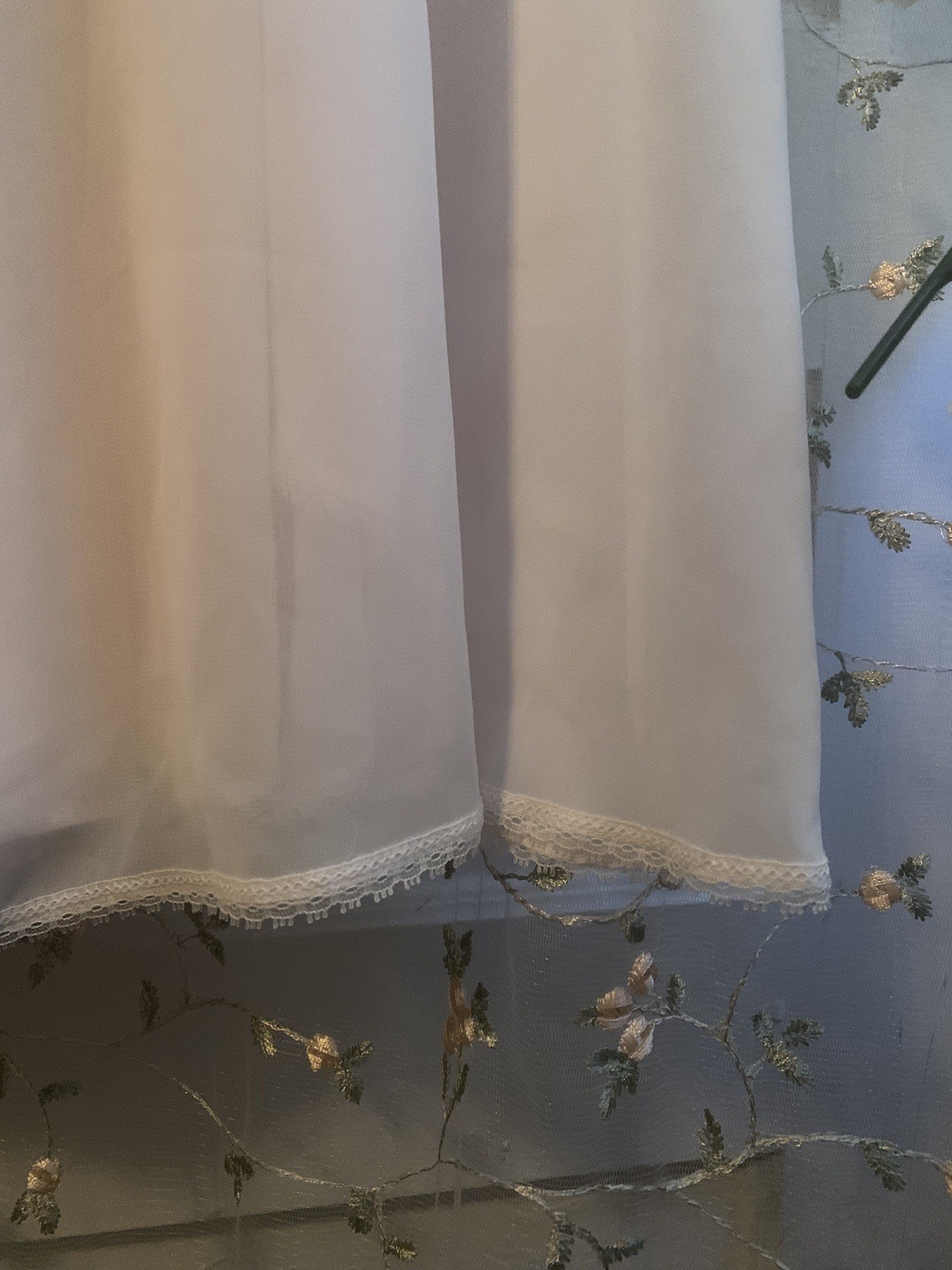 vintage balletcore coquette dreamy pale pink lace nightgown size M