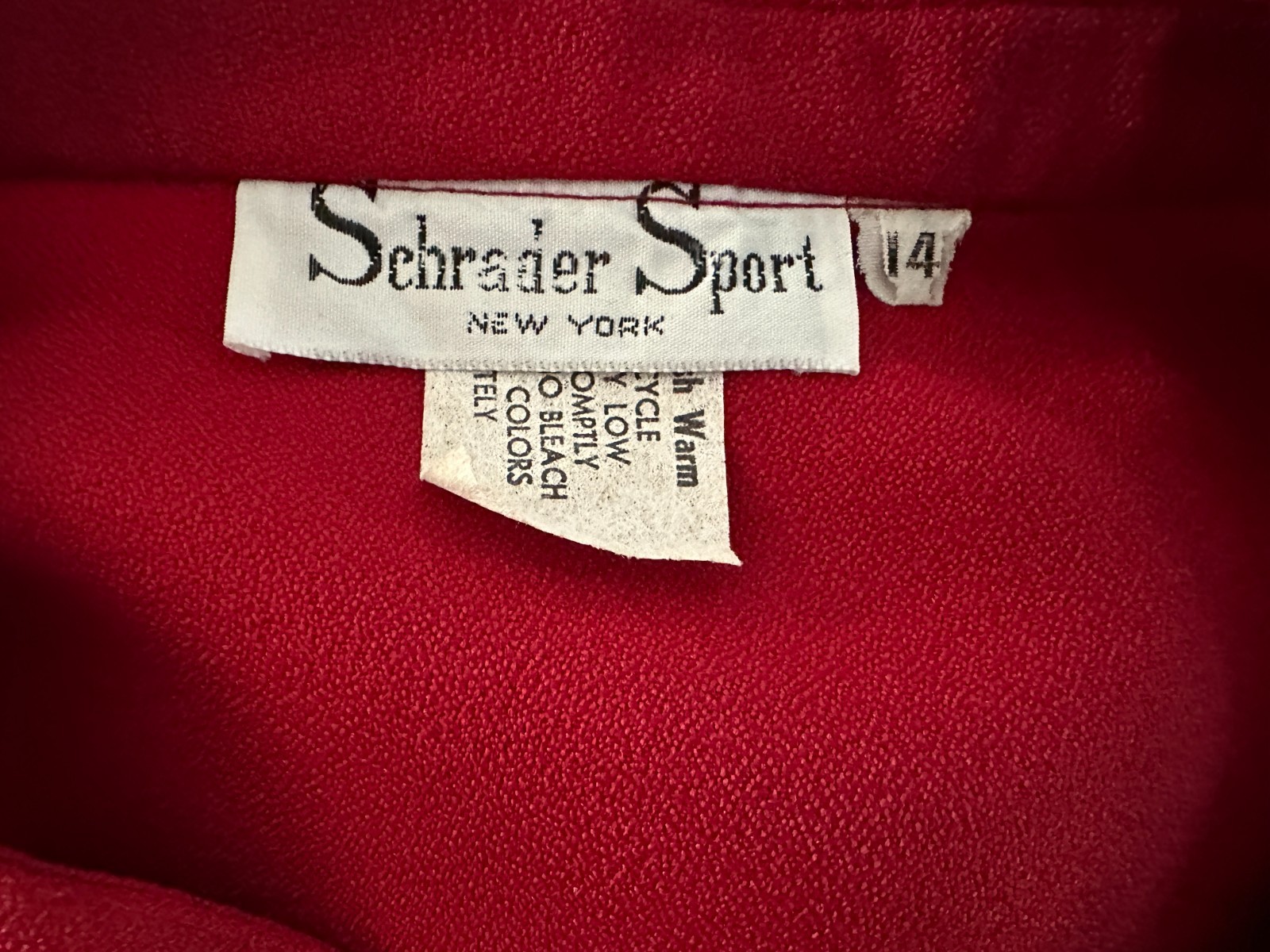 Vintage 1970s Red Belted Shirt Dress Schrader Sport New York Made in USA