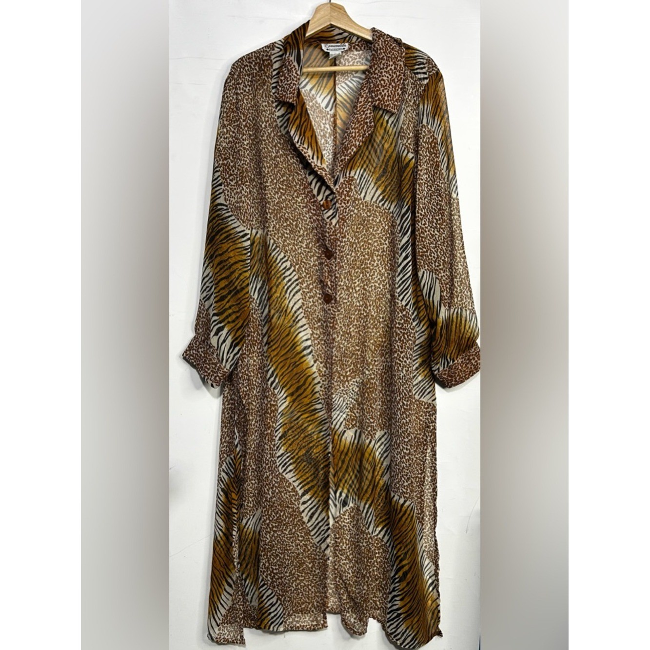 Esmeralda Fashions Vintage Y2K Animal Print Duster 3X