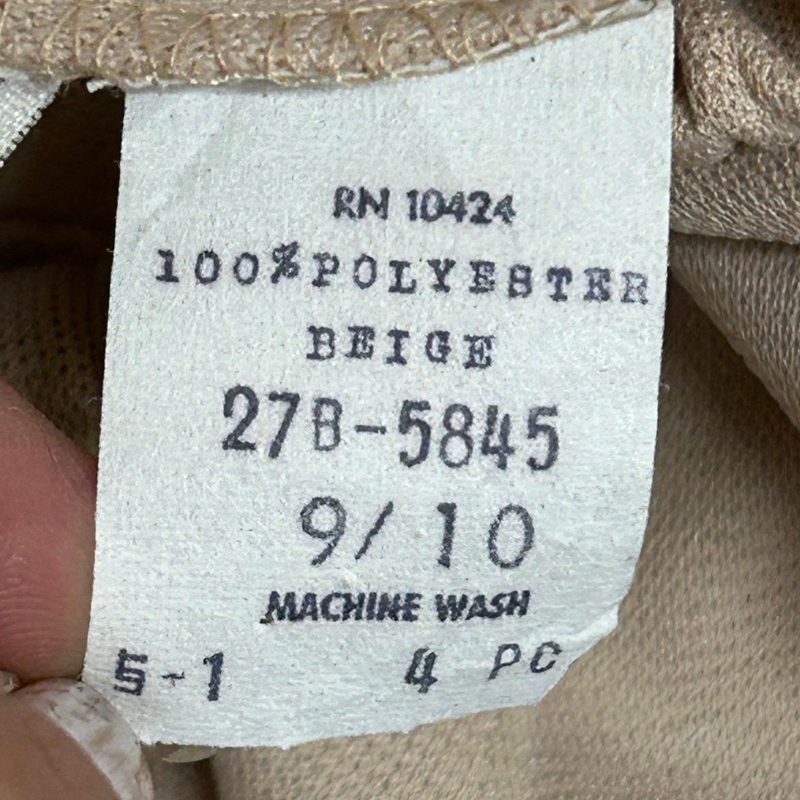 Vintage Dress Pants Womens Size 9/10 Beige Wide Leg Elastic Waist Crease Casual