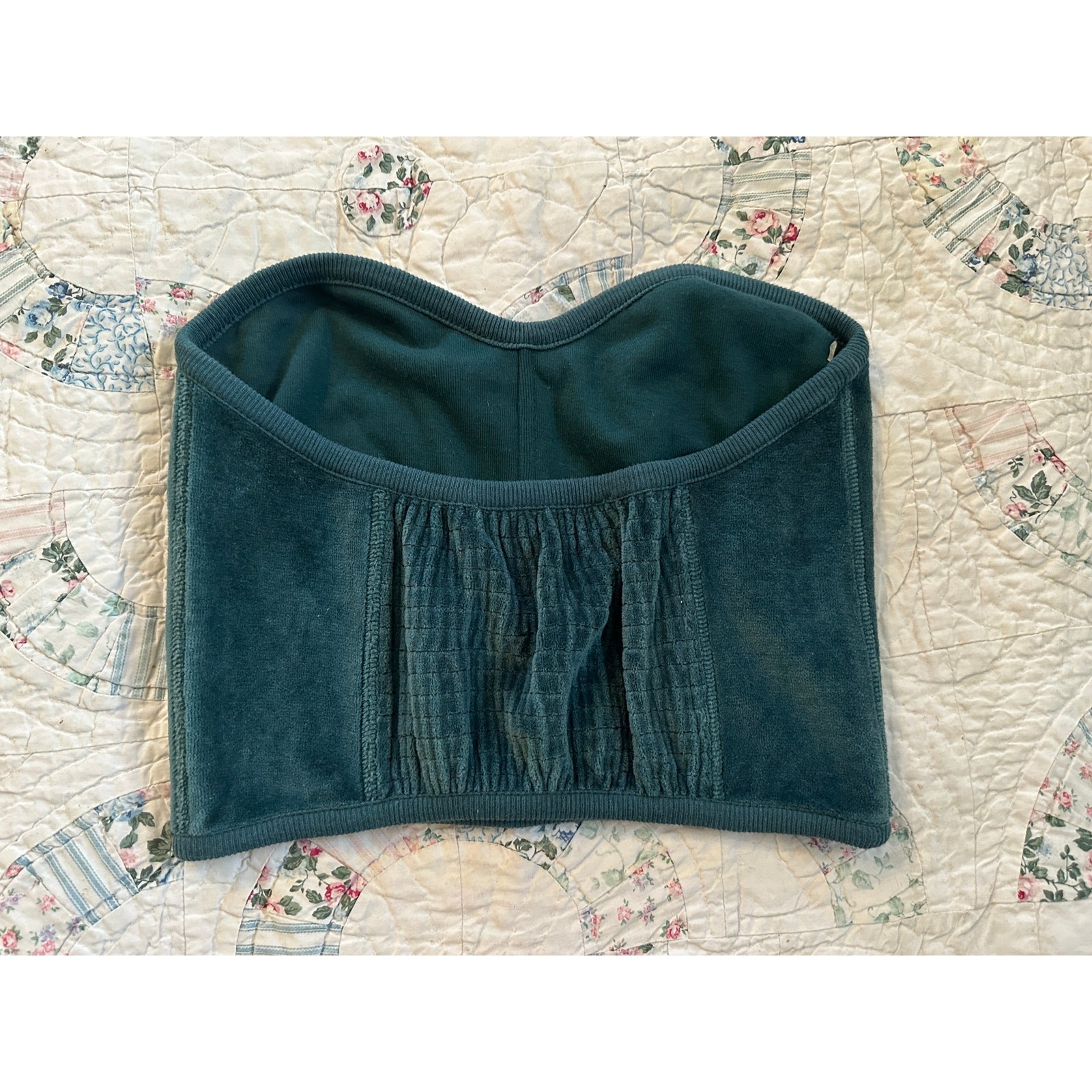 VINTAGE EARLY 80’s UNWORN SONIA RYKIEL PARIS VELOURS CORSET CROP TOP BUSTIER
