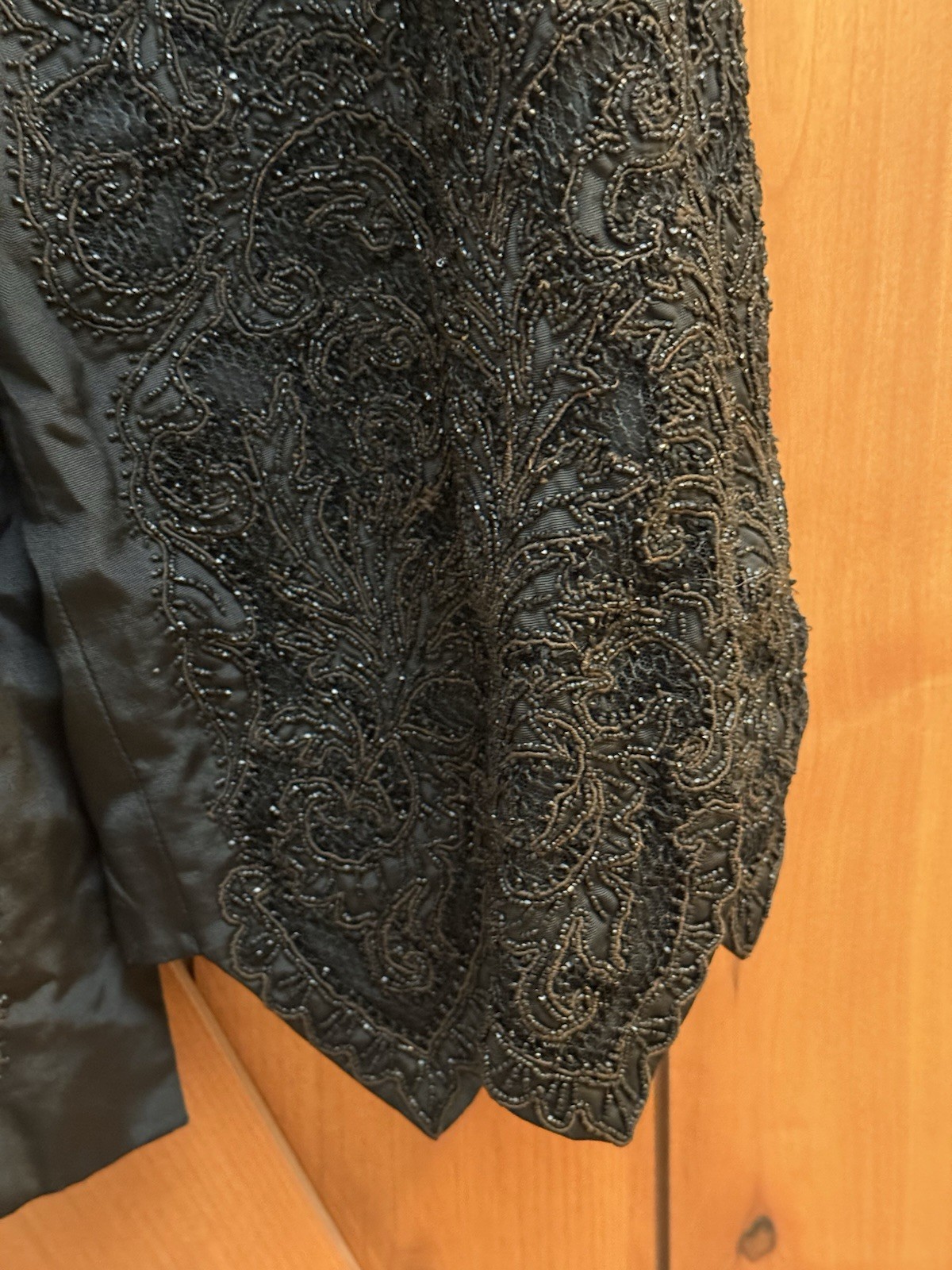 Antique Edwardian Victorian Black Mourning Cape Jacket Beaded Intricate Beadwork