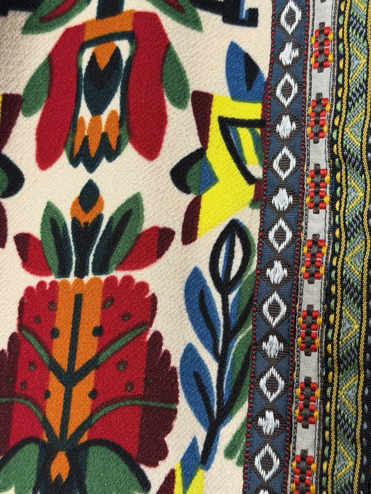 VTG Jacket Blazer Boho Tribal Floral Ethnic Artistic Multicolor Open Front -XL
