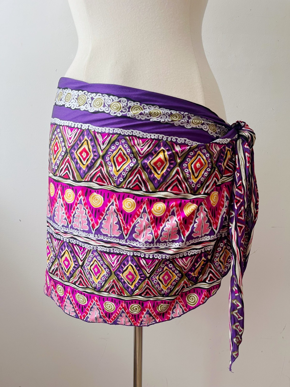 Vintage 80s 90s French Riviera Cote d’Azur Sarong Halter Top M/L