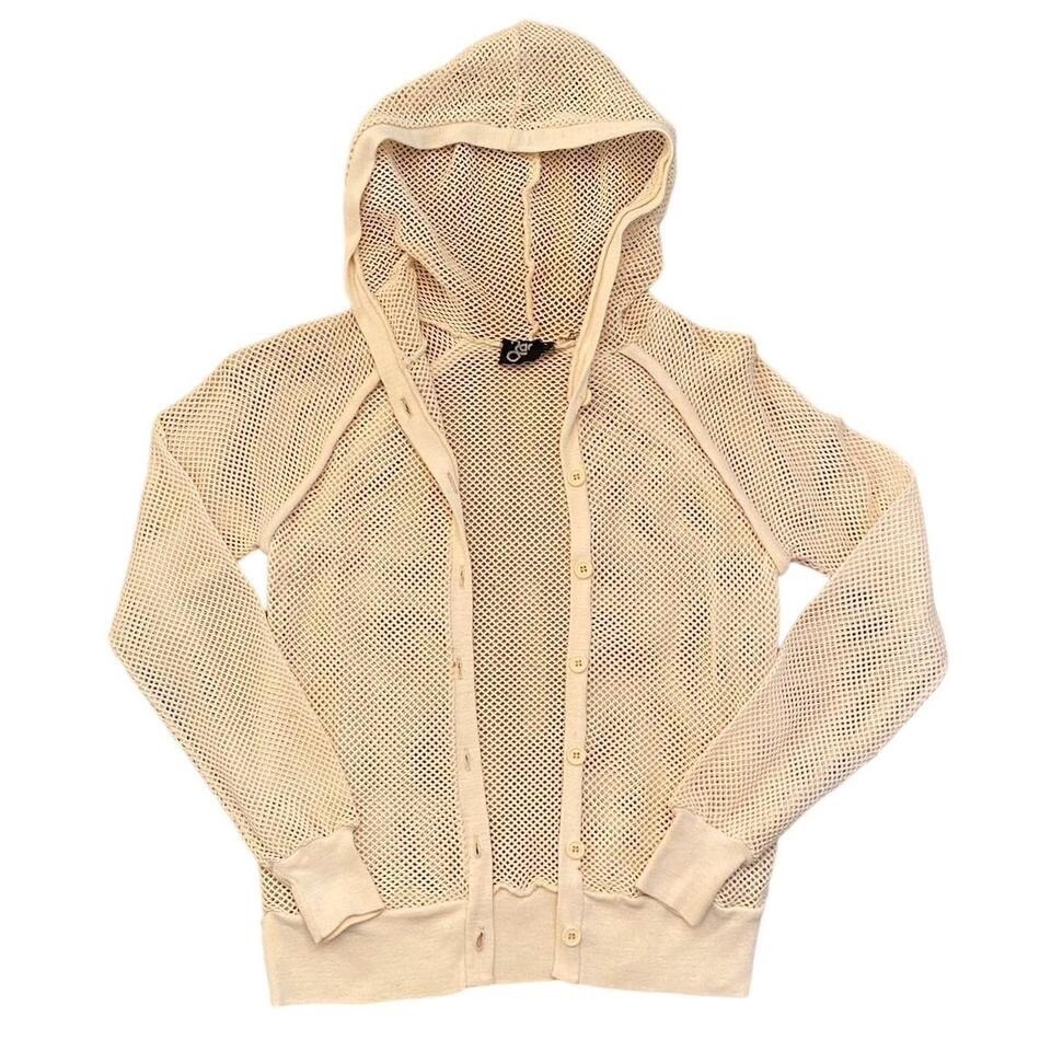Vintage 60s Mesh Jacket See Through Hoodie Zado Small
