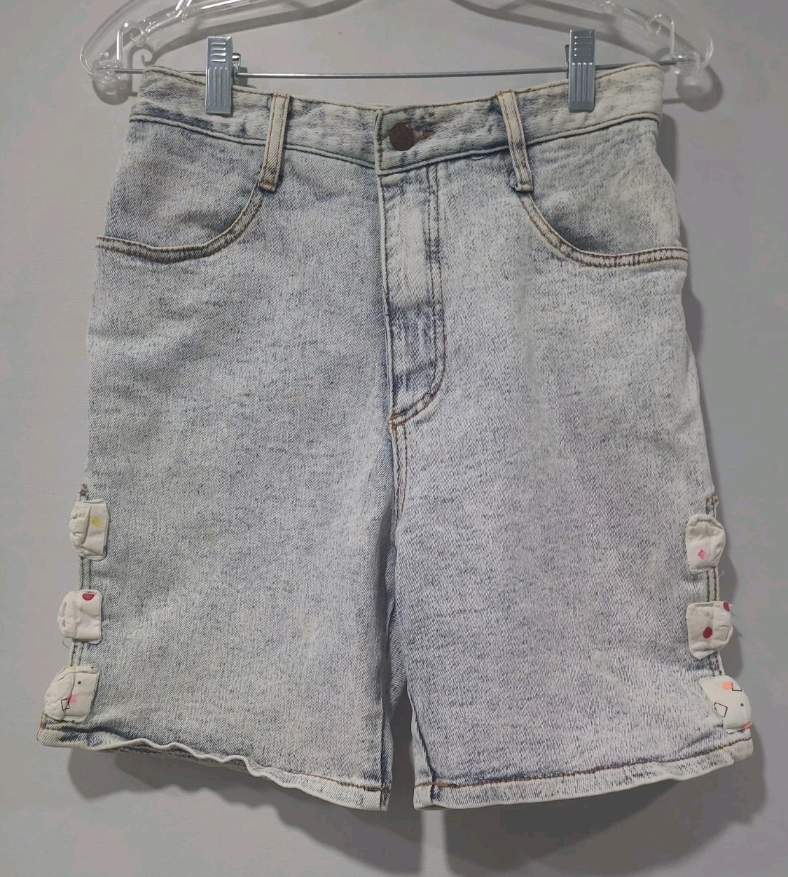 Vintage Golden Star High Rise Acid W Jean Shorts Junior 13/14 Lace Heart Inserts