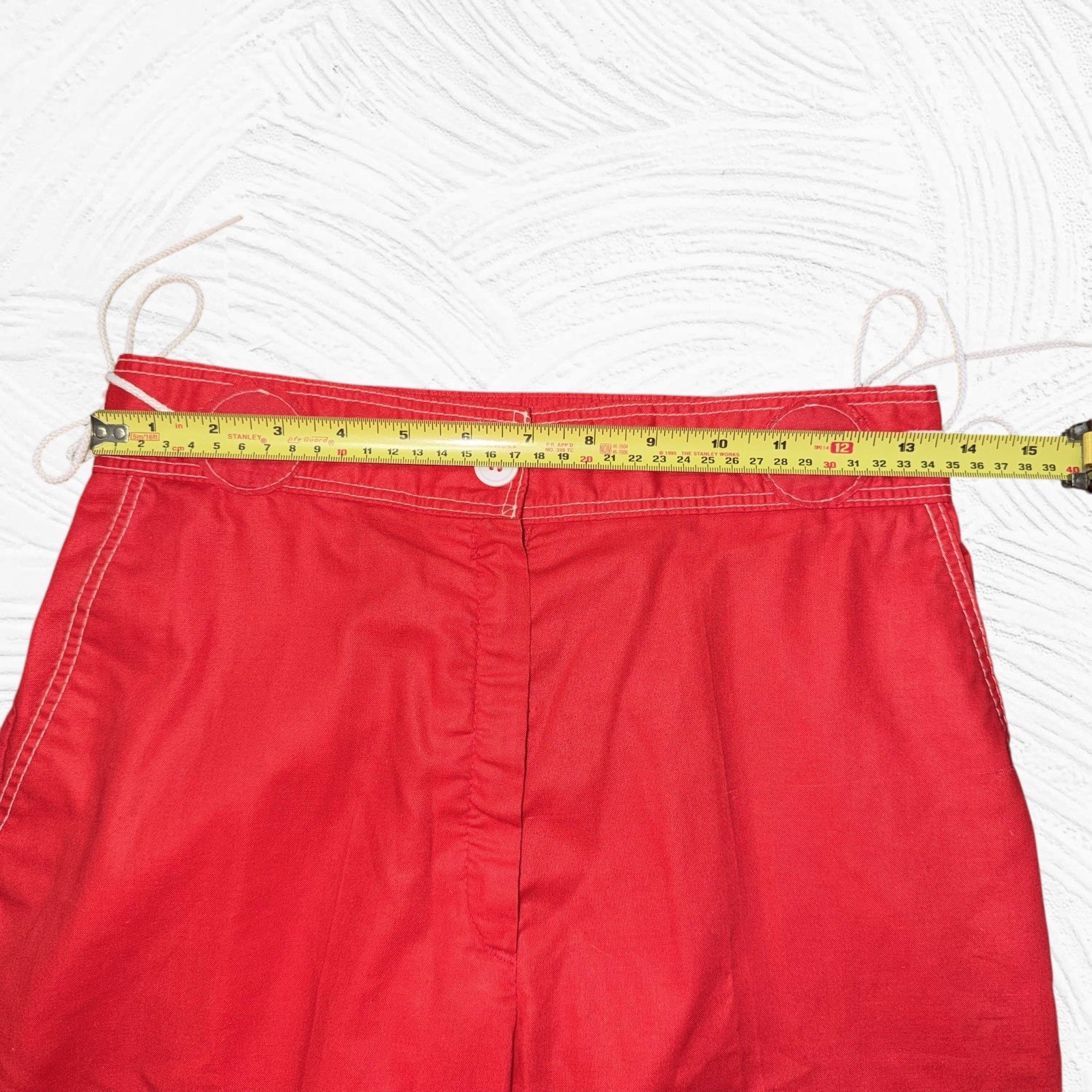 Rare Vintage Turtle Bax Red Pants Sailor Tie Waist Straight Leg Sz 11/12(27X32)