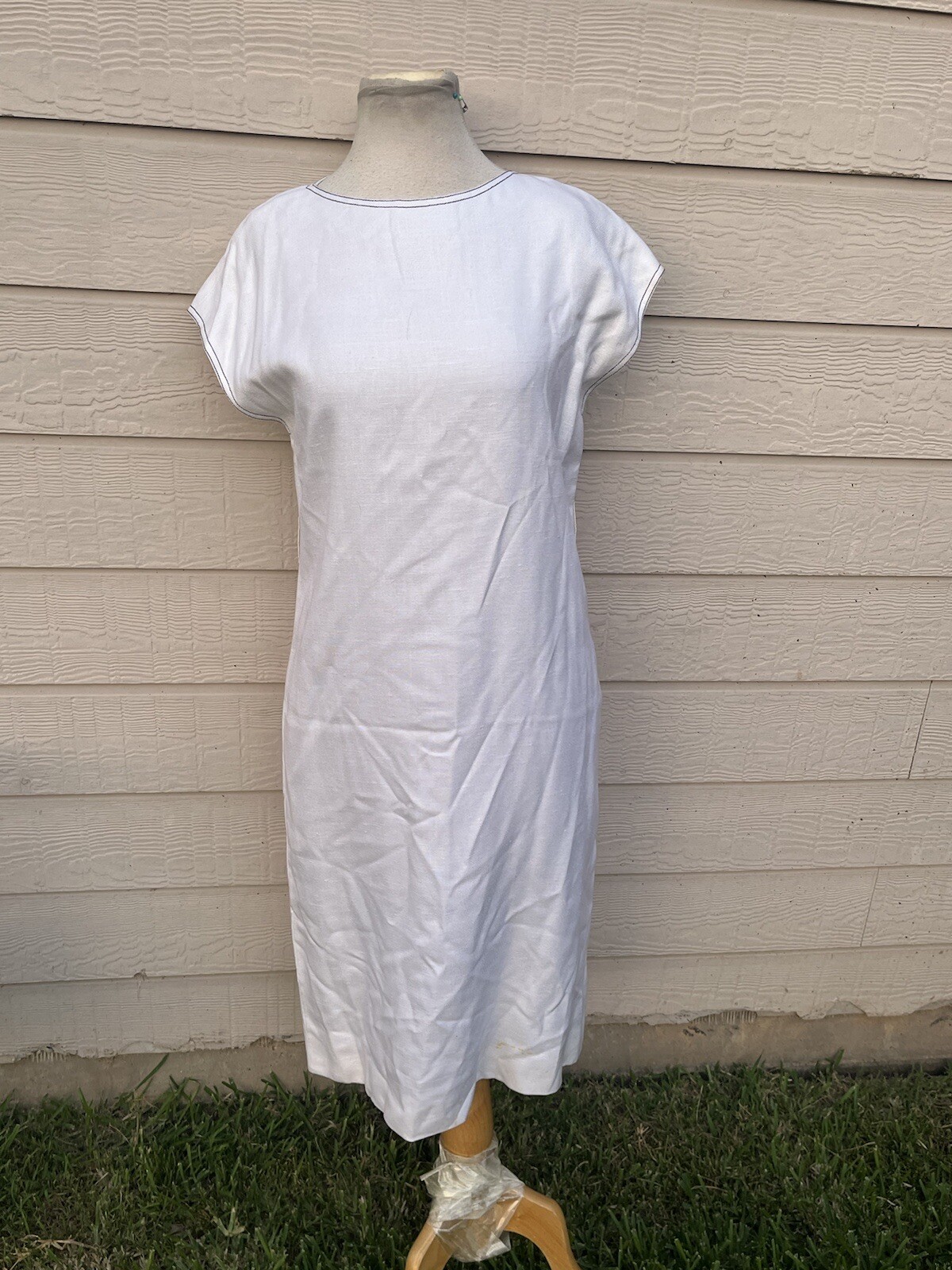 1960s Vintage Linen Blend Dress Made By Jay Anderson For Posh Size S/M