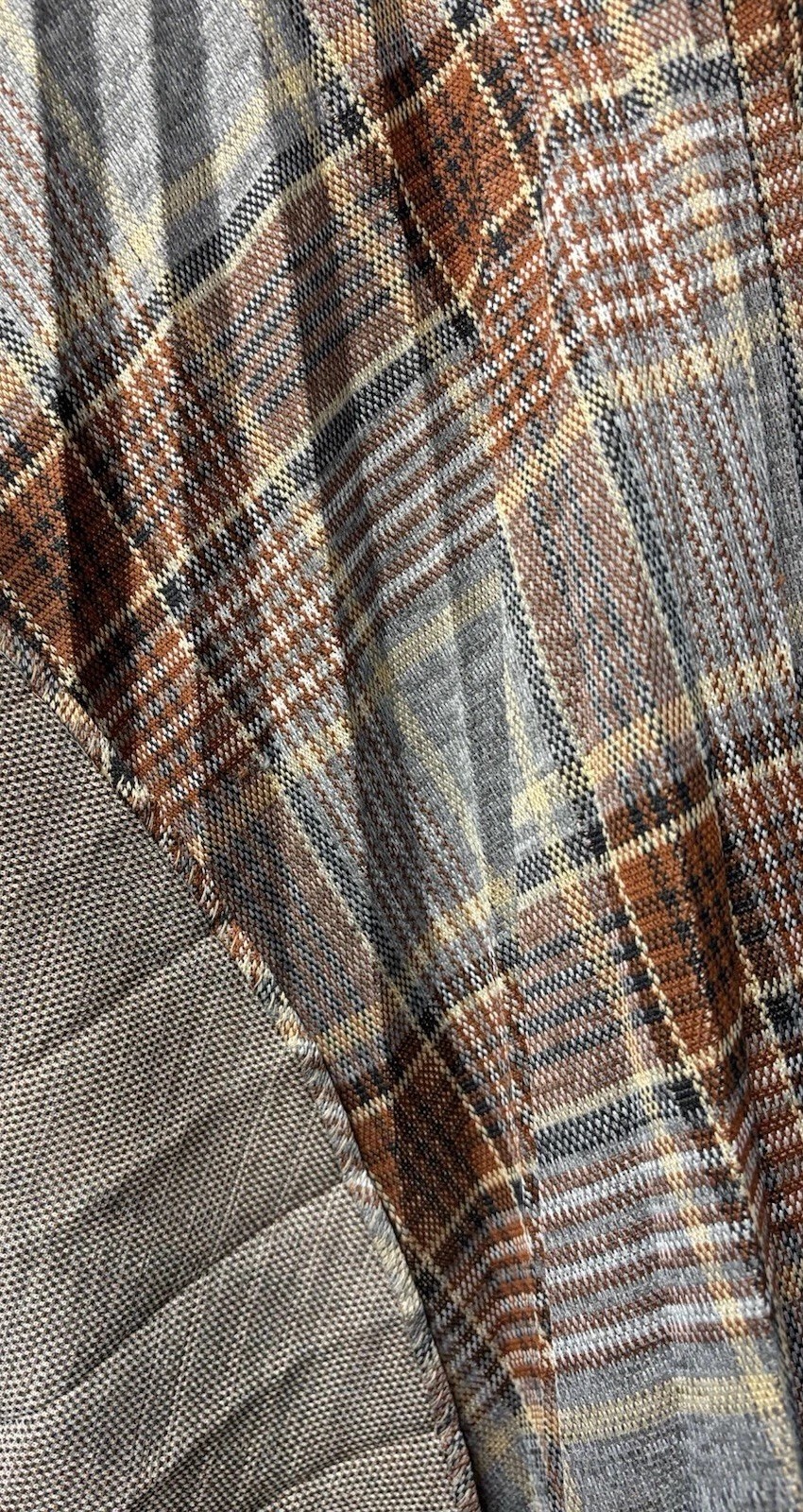 Vintage Pleated Checked Skirt Brown Grey Polyester Academia Classic Size 10 EUC