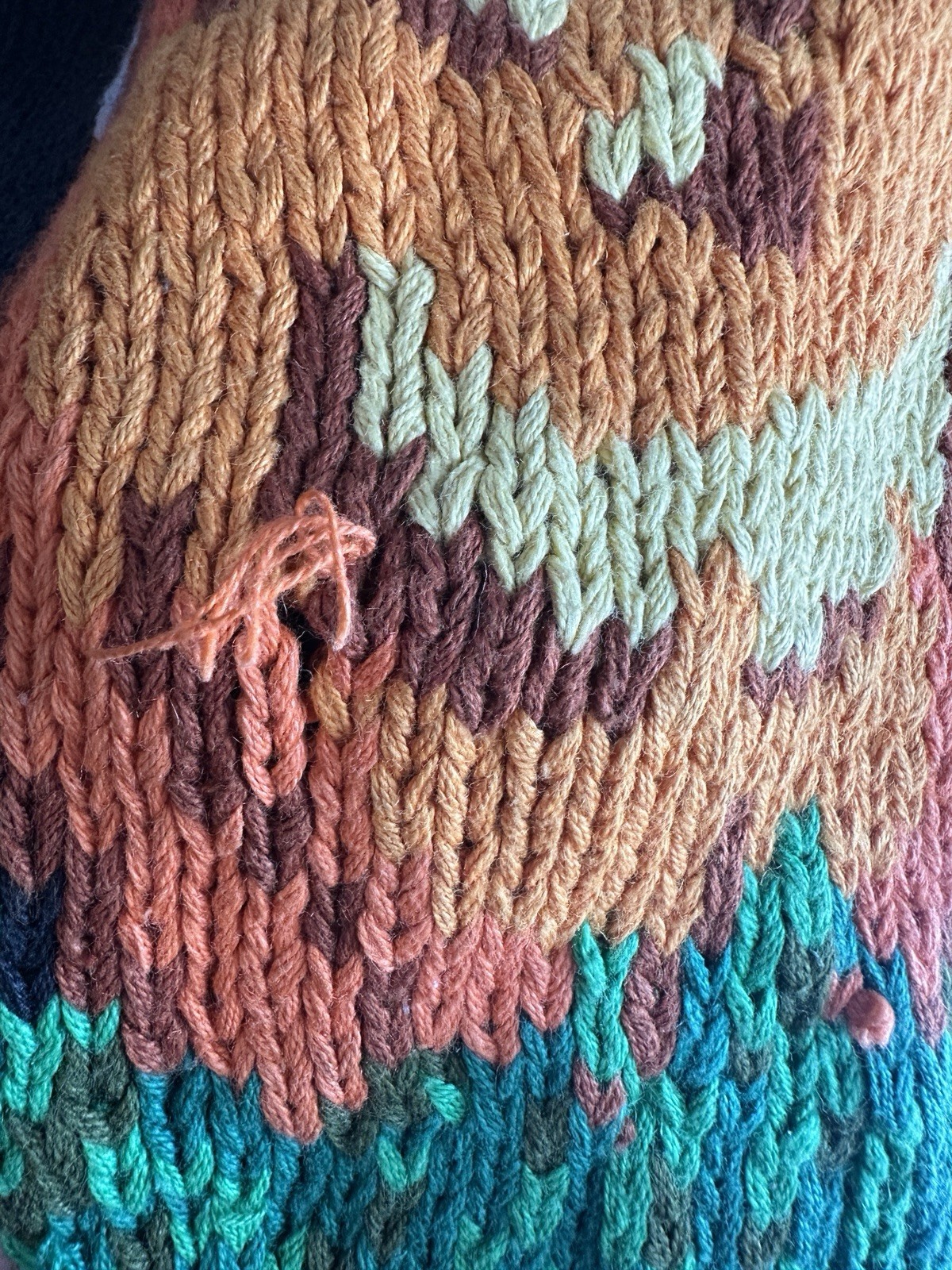 The Eagles Eye Vintage Halloween Cardigan Sweater with Scarecrow & Pumpkin Small