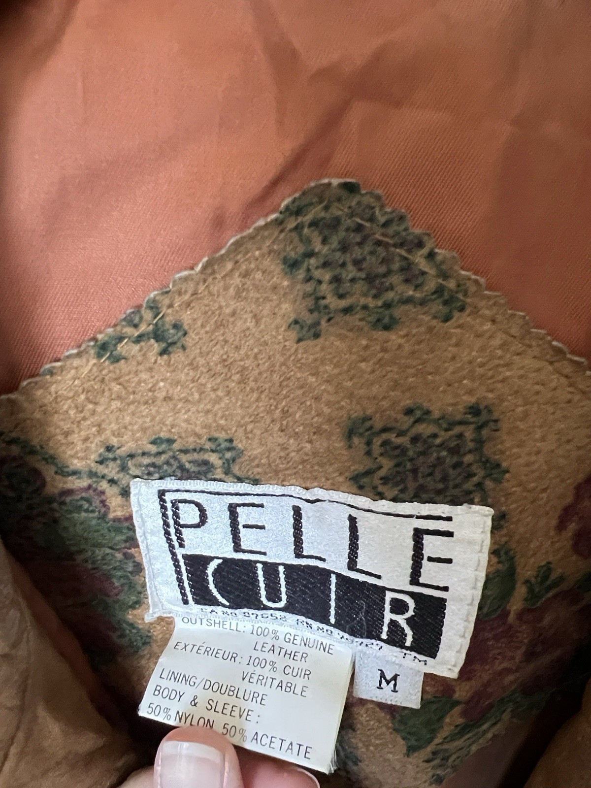 Pelle cuir Vintage Leather Patchwork Zip Jacket M