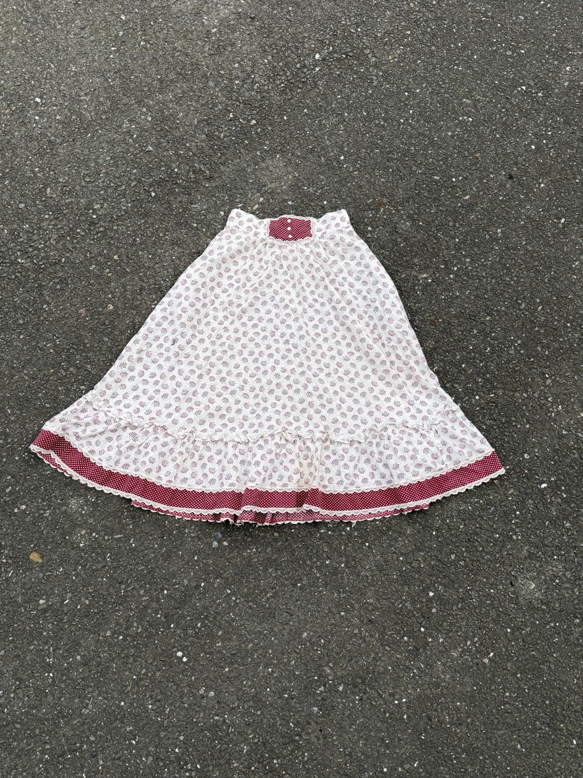 Gunne Sax Jessica’s Gunnies Vintage 70s Calico Prairie Red Midi Skirt 24” Waist