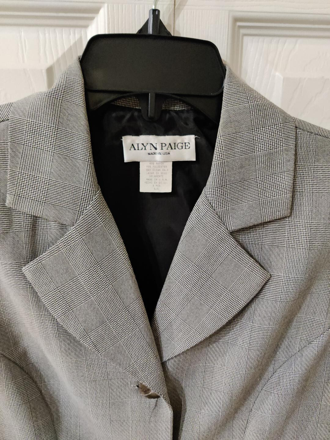 Alyn Paige Juniors Y2K Black White 3 Piece Suit Jacket Vest Pants Size 5/6