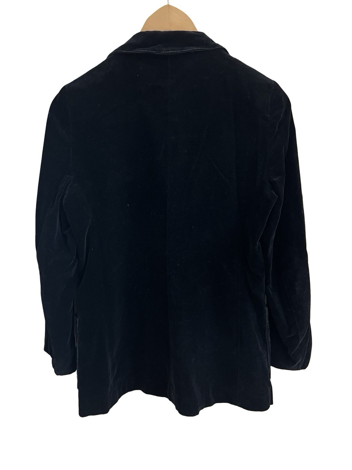 VTG 1970s Contempo Casuals Black Velvet Blazer w Pockets Classic Vampy Goth Sz S