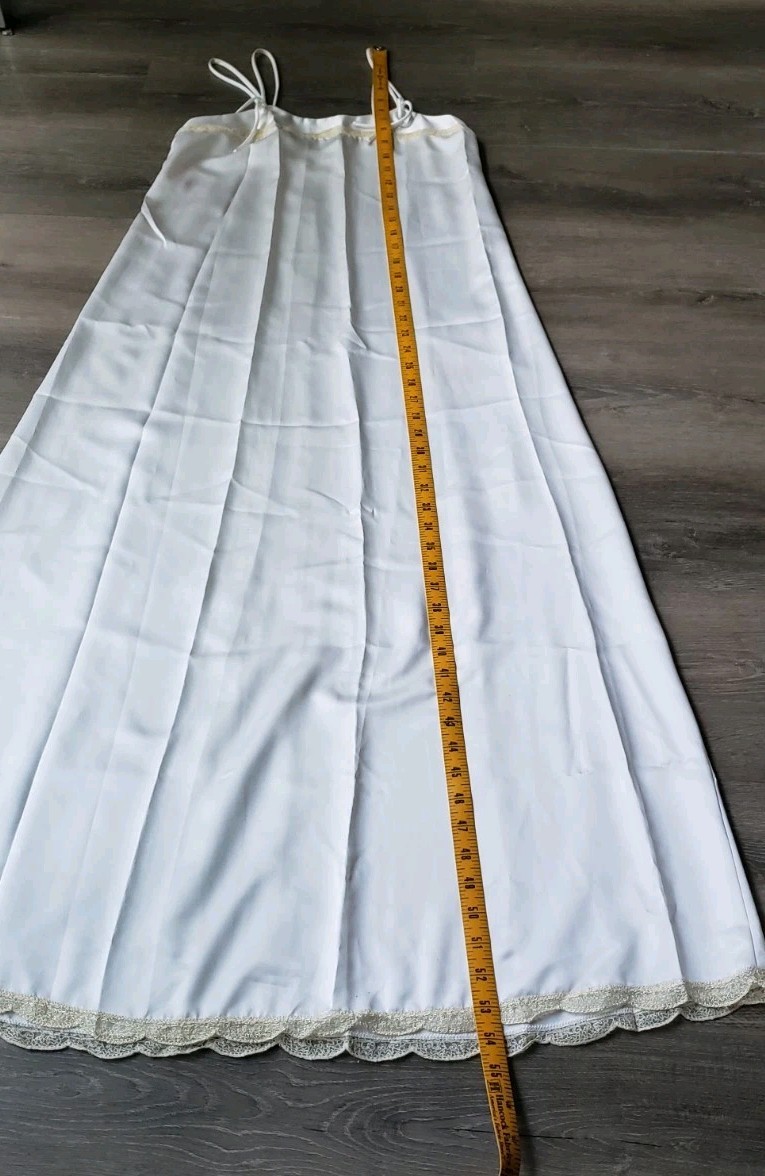 VTG Zandra Rhodes White Gown Dress Sz P Designer Semi-Sheer Union Tag USA FLAWS