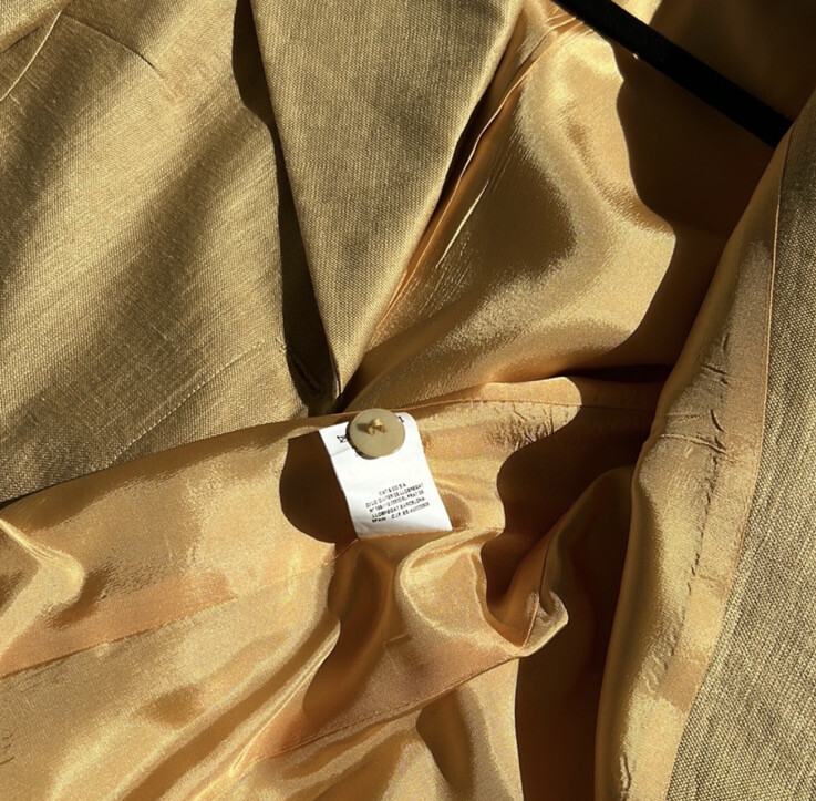 Isabel De Pedro Mr. Cat Gold Linen Viscose Blend Lined Blazer Jacket Women’s 6