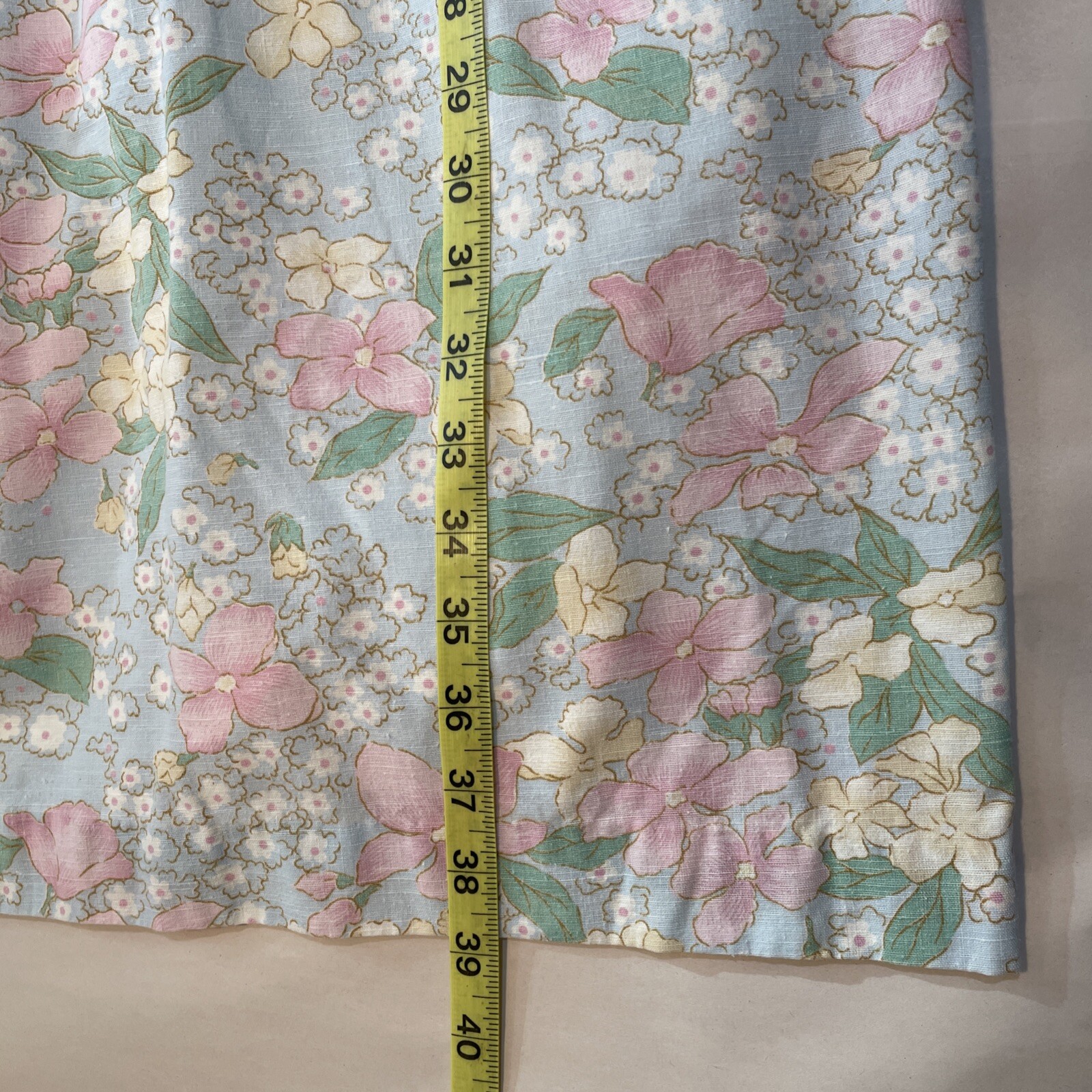 VTG Coquette Dress CottageCore Pastel Floral Drop Waist Sleeveless Lace Trim S