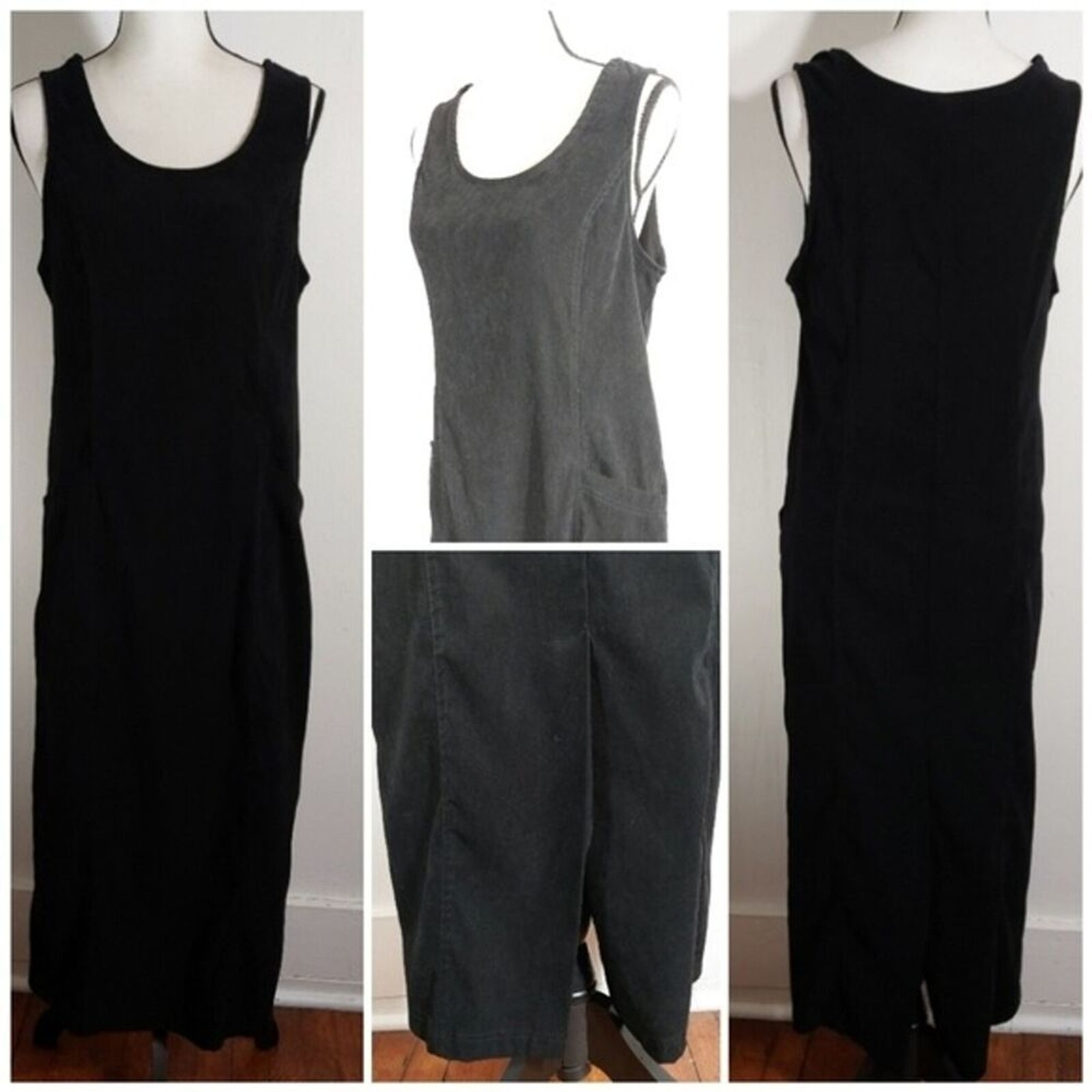 Dressing Clio Black Black Faux Suede Midi Maxi Sleeveless Dress Size M
