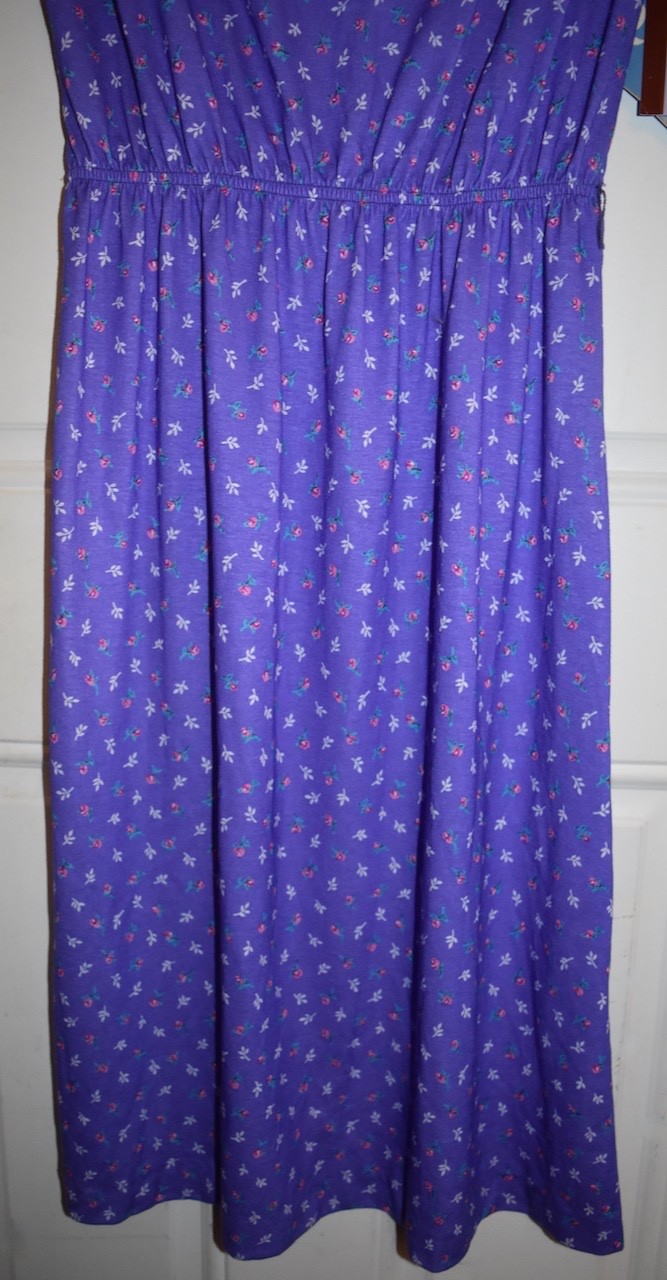 VTG NOS Womens Dress Purple Floral Union Label USA Sears See Measurements 14