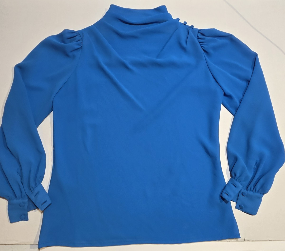 BEAUTIFUL VINTAGE LLOYD WILLIAMS LONG SLEEVED BLUE BLOUSE SIZE 4