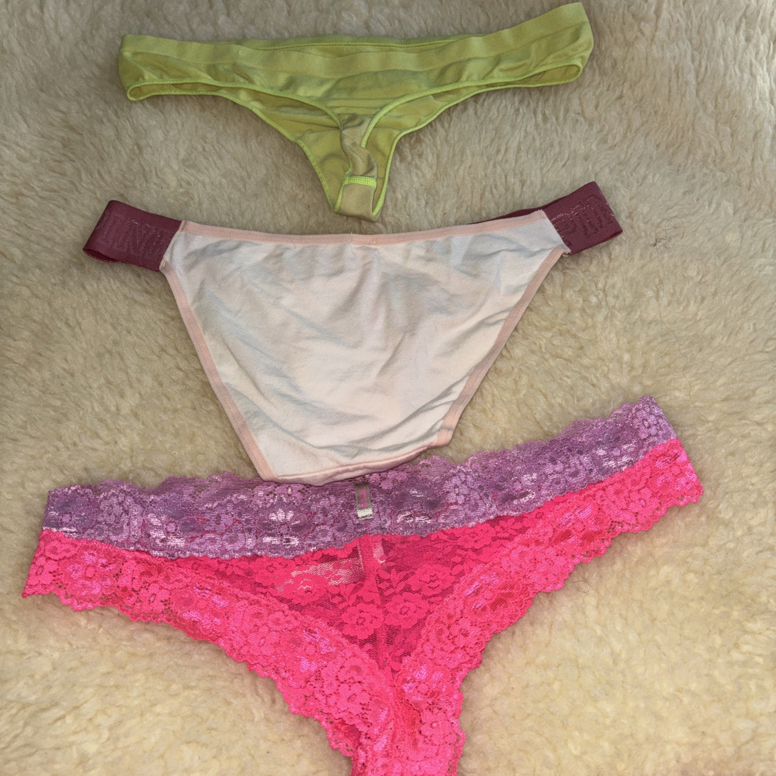 Vintage Lote 4 Pink/victoria Secrets Mic Pantis #5370