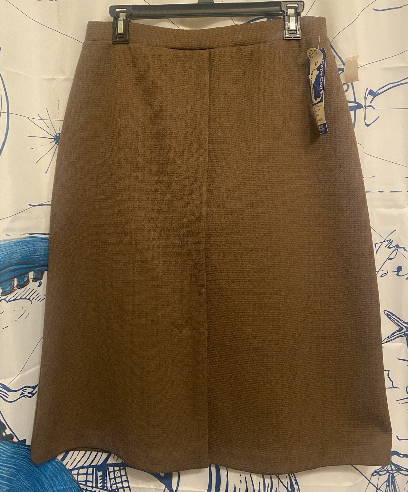 Vintage 70s Cape Cod Match Mates Skirt Sz 12 Brown New With Tags