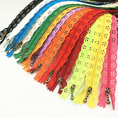 25cm Random Color 20pcs/lot 10 inch Zippers Lace Nylon Finish Style2-10 inch