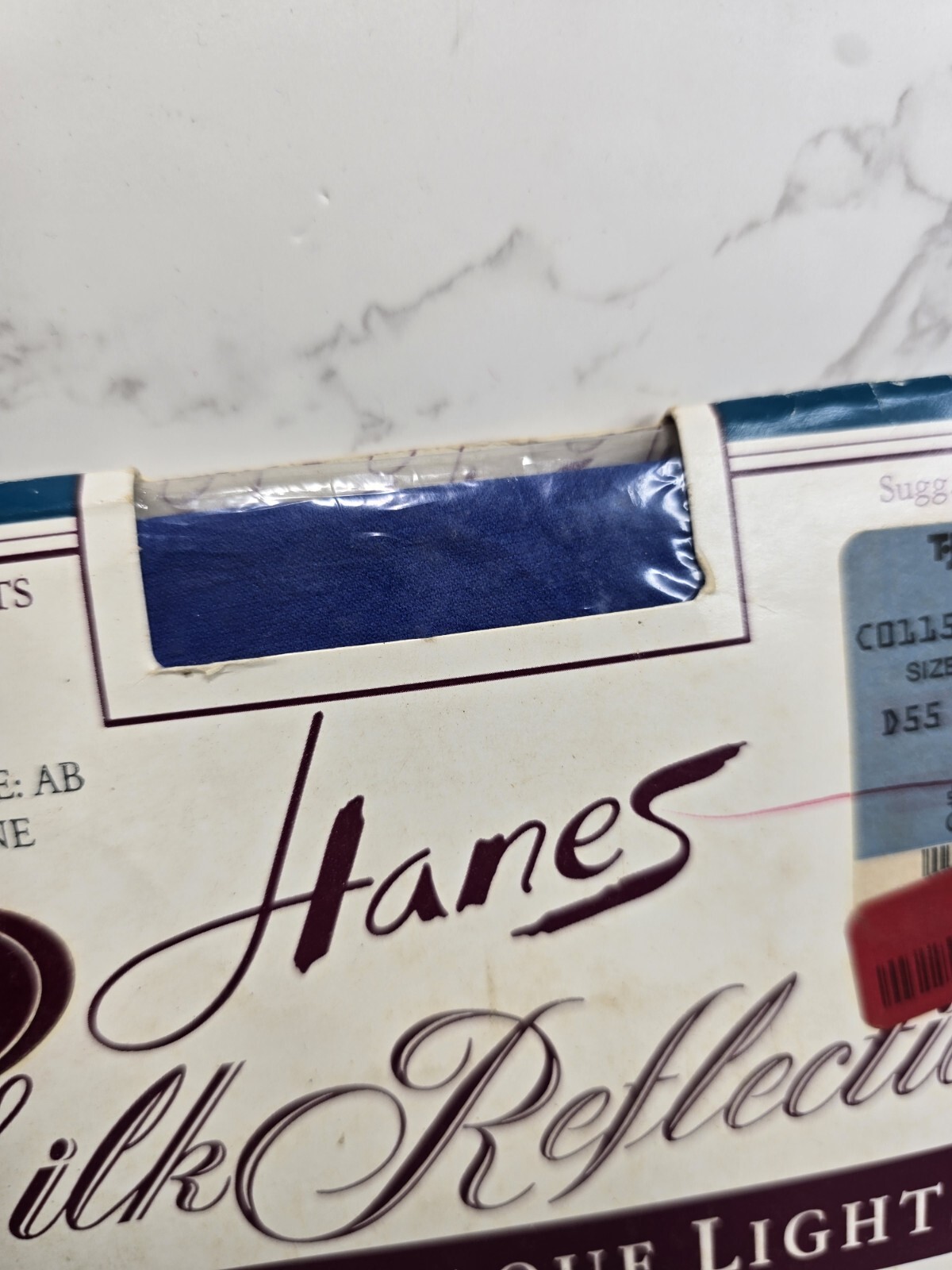 Vintage Hanes AB Silk Reflections Opaque Ultramarine Tights Pantyhose Hosiery