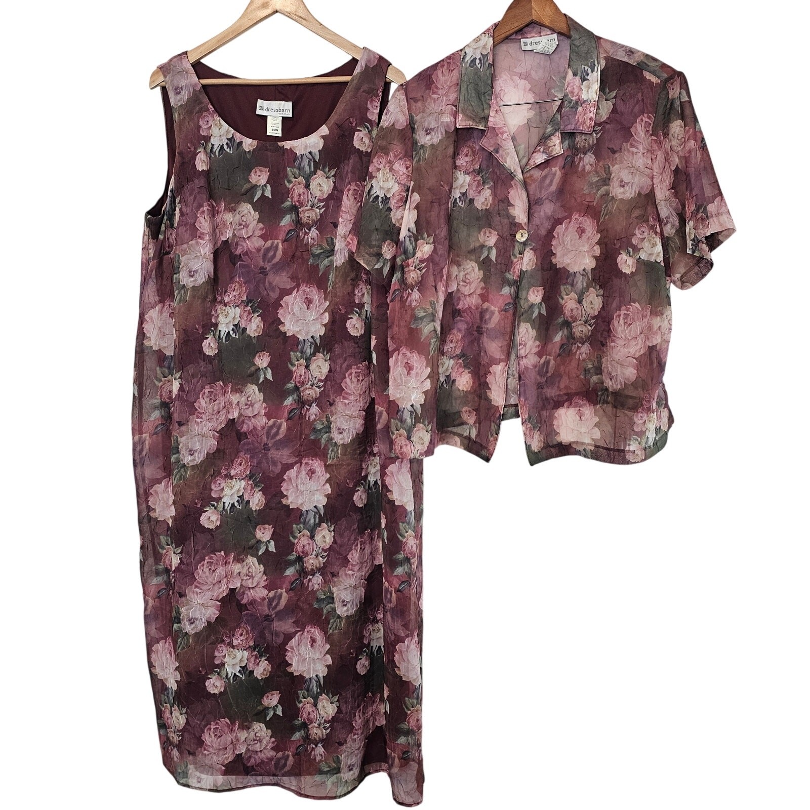Y2K Dressbarn Dress Women Sz 20 Purple Floral Boho Cottage Maxi Granny Fairy