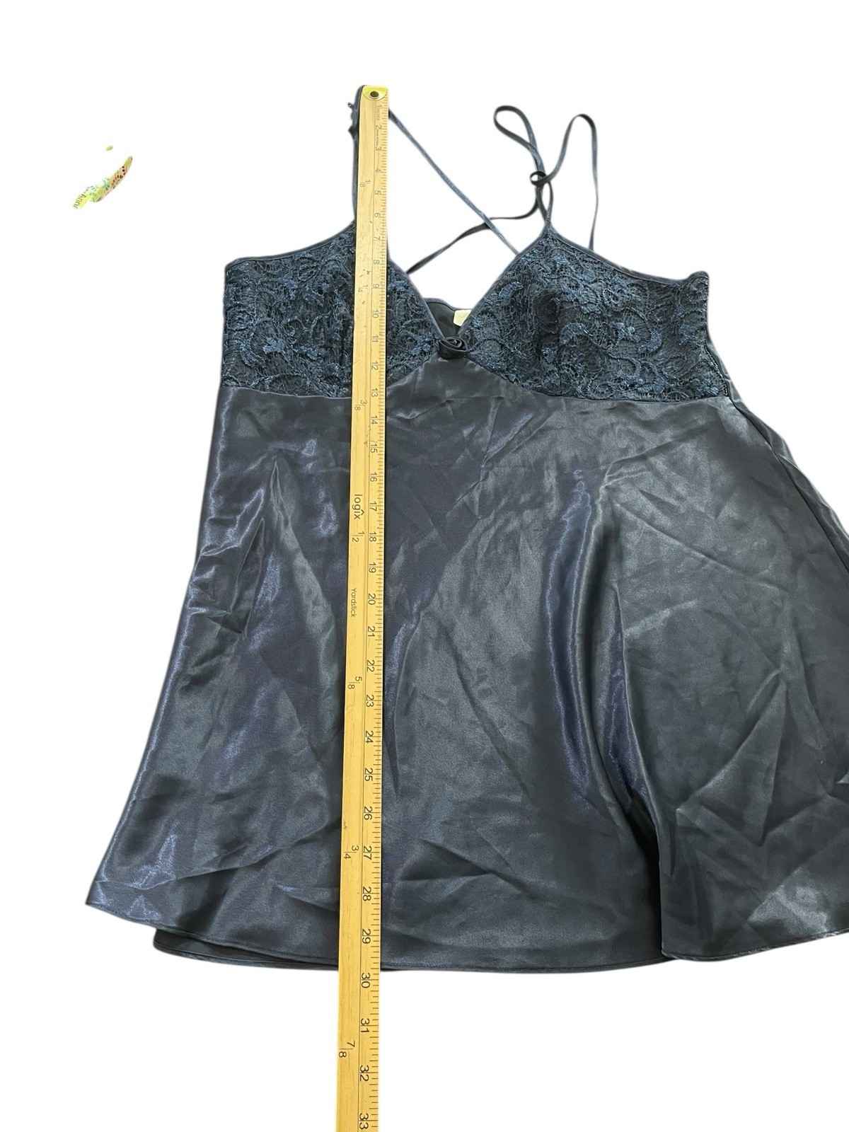 Y2K Vintage Inner Most Satin Sexy Lingerie Chemise Baby Doll Navy Blue Large