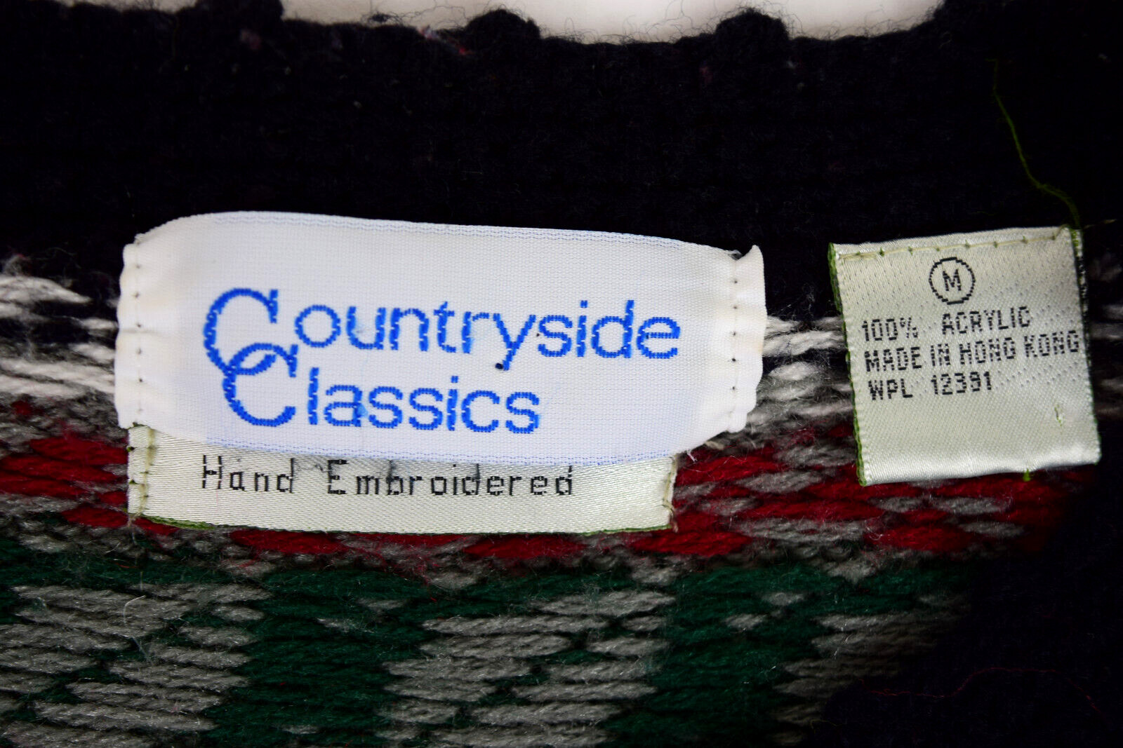 Vintage Countryside Classics Sweater Size M 70s Holiday Cardigan Cobain Special