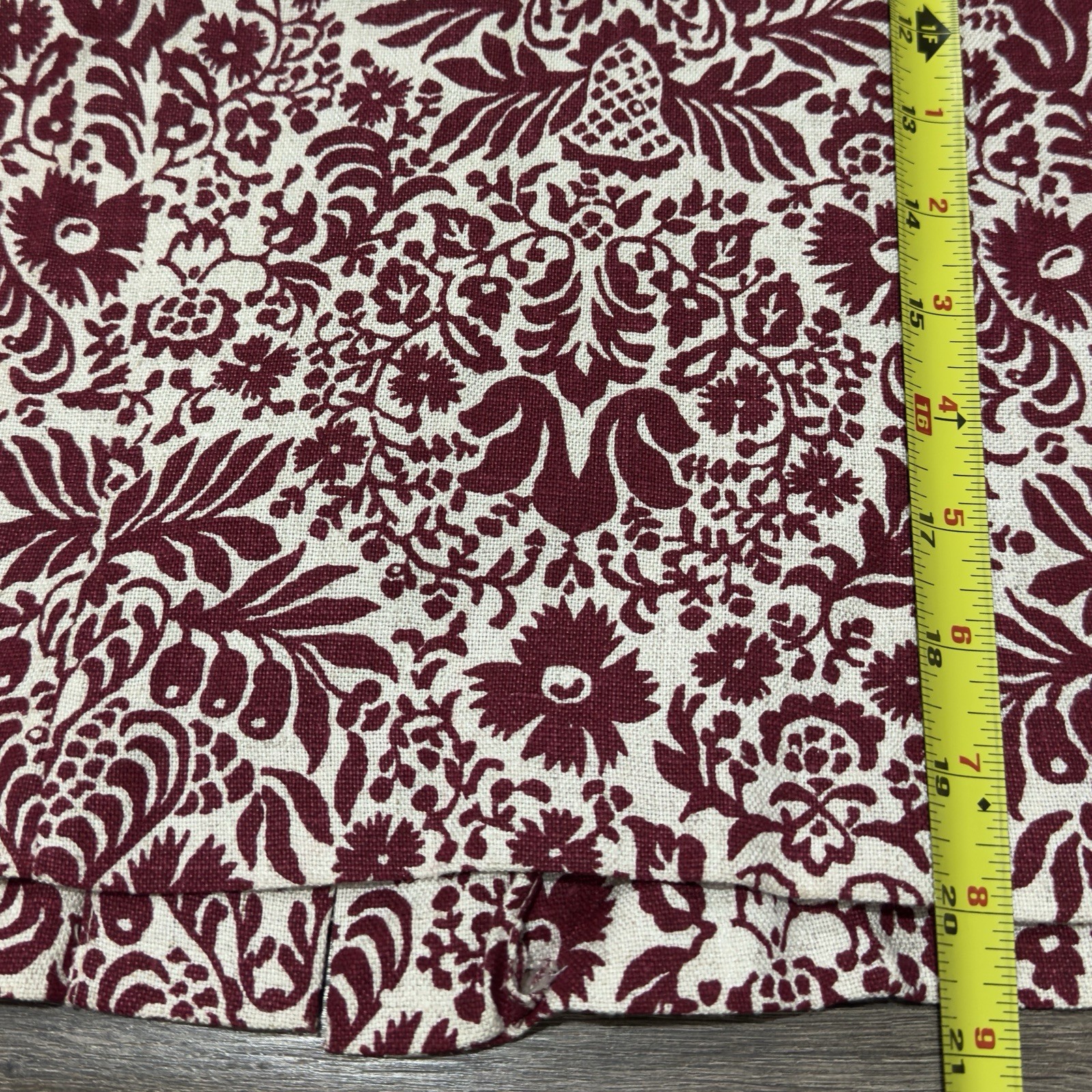 Vintage 70s Prestige of Boston Floral Skirt & Top Set Burgundy NOS Folk Art Boho