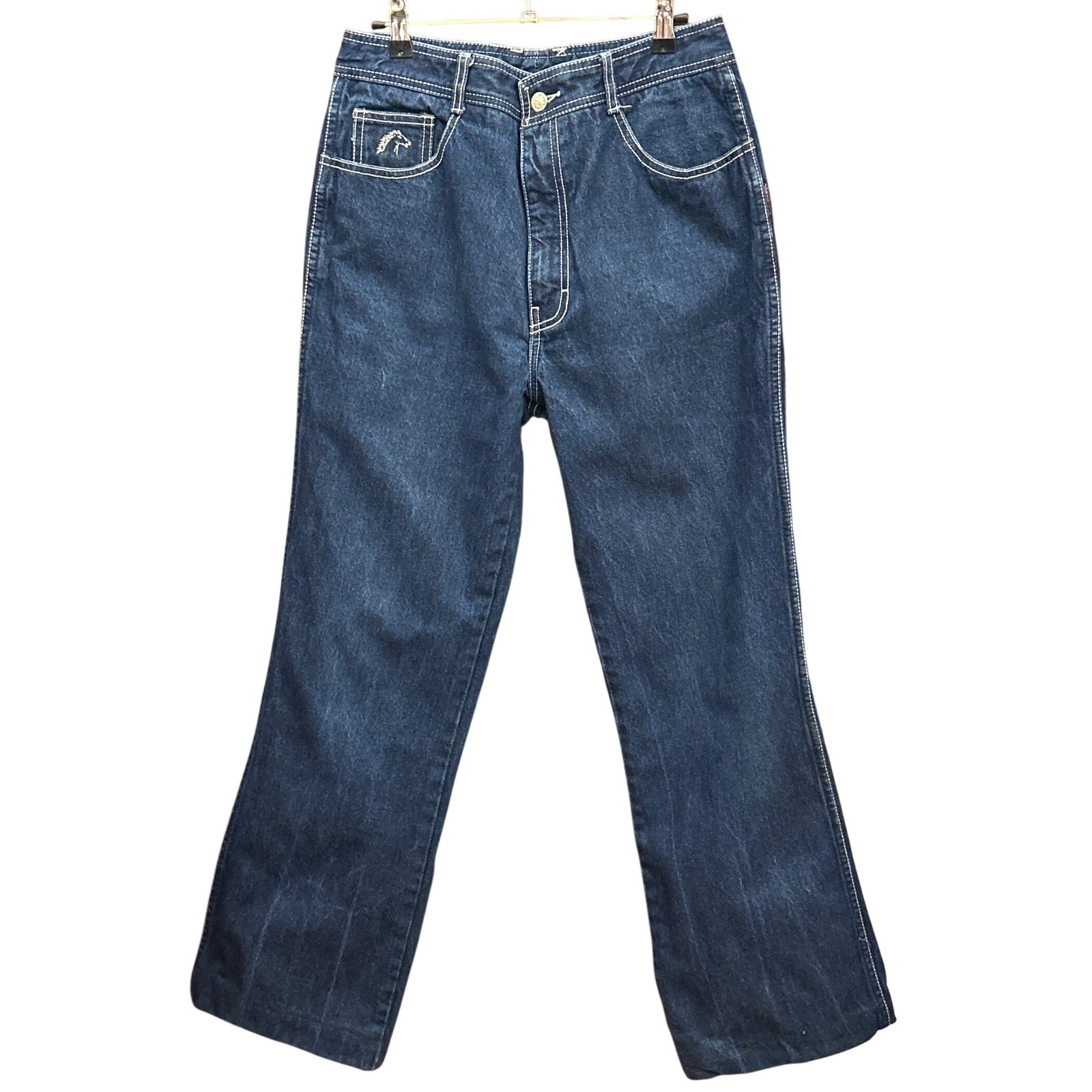 80s Jordache High Waisted Jeans Vintage Western Designer Denim Dark Wash Stitch