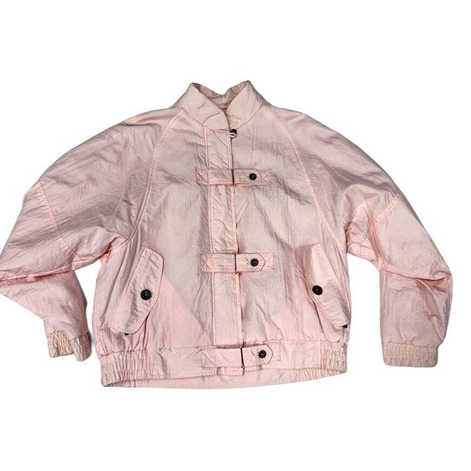 VTG 80s Chaus Ski Suit Pink 3Pc Nylon Jacket Sweater Pants Set S/M