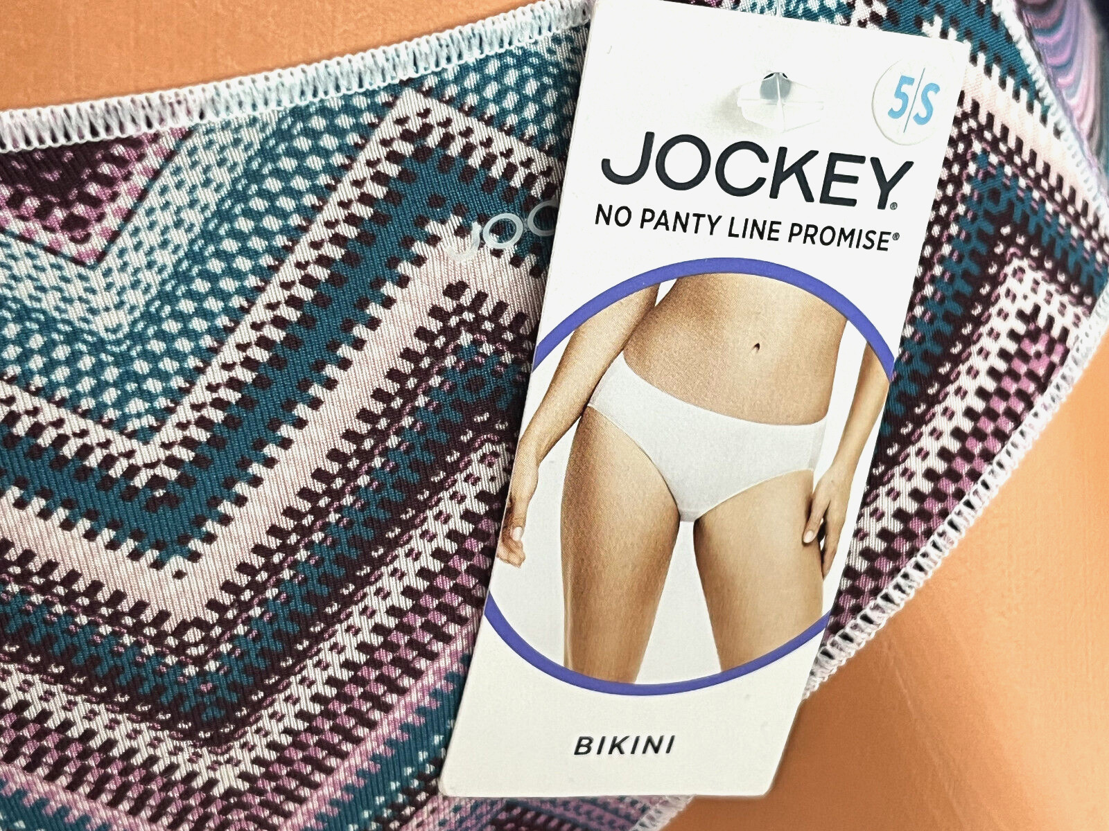 325 Jockey Sm Silky Smooth Zig Zag Design Tactel Nylon Bikini Panties #165 NWT