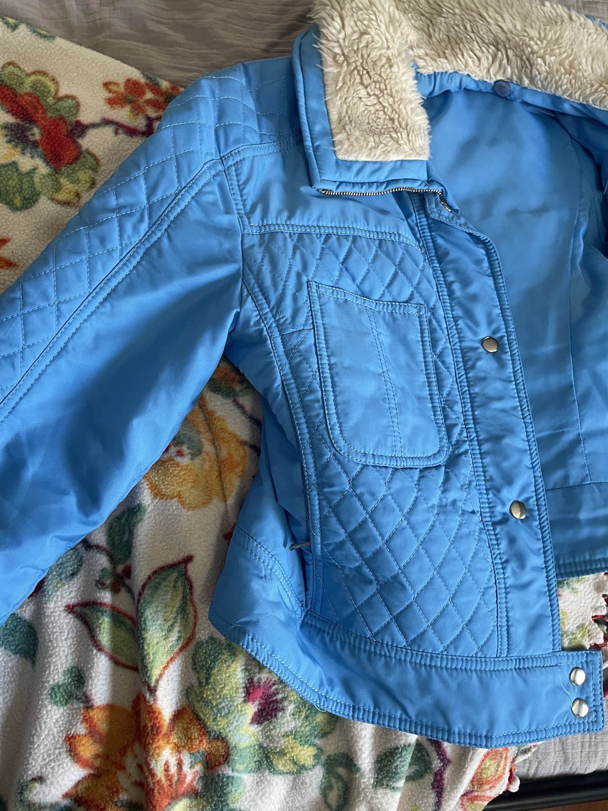 70s Or 80s Vintage Blue Ski Jacket Bomber Medium