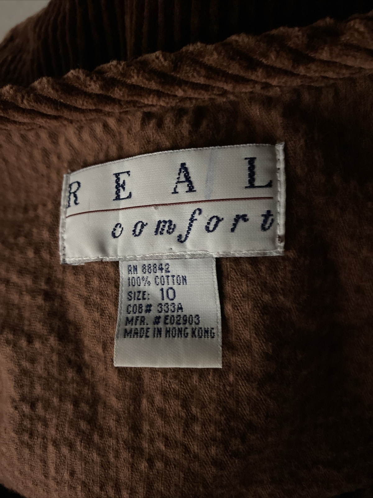 VTG 90/Y2K Real Comfort Corduroy Dress Womens 10 Brown Thick Heavy Pocket Midi