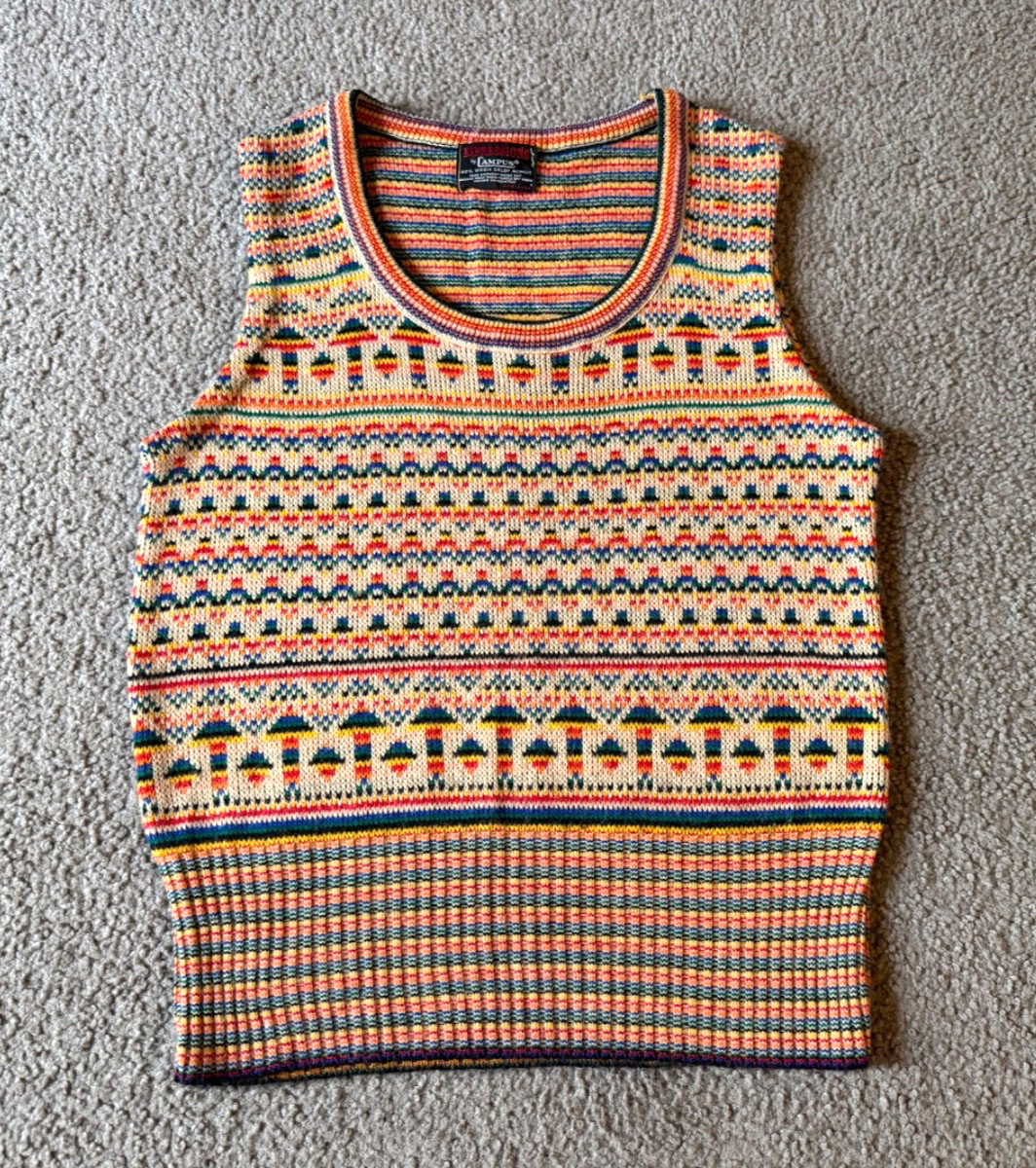 VTG 70s Expressions Campus Women’s Hippie Boho Sweater Vest – Size Medium