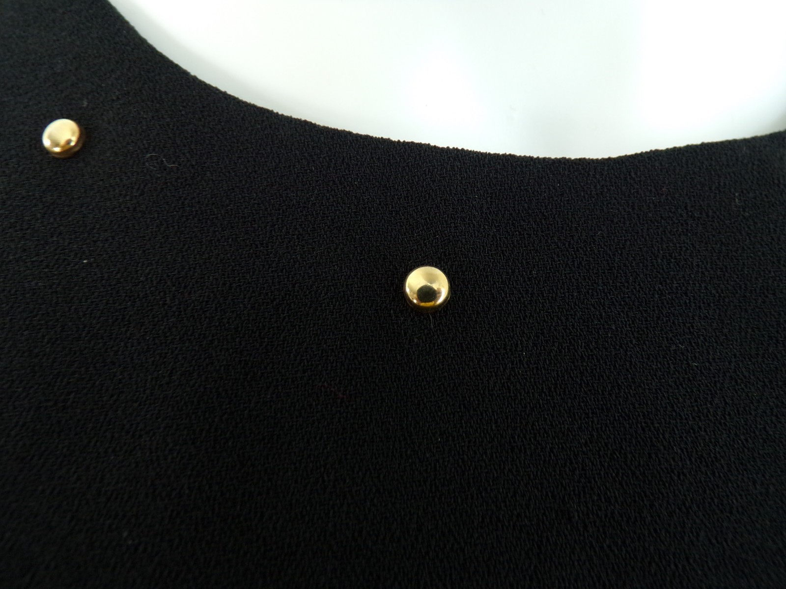 Vintage 80s Dress Gold Studded Black Short Sleeveless Cocktail Party Mini Small