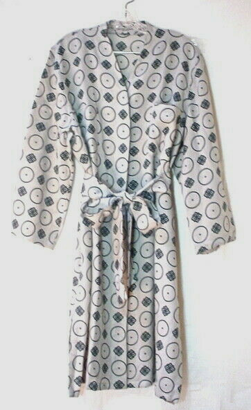 EMPORIO ARMANI Bathrobe Womens Euro 42 M Gray & Black Wool Dressing Gown