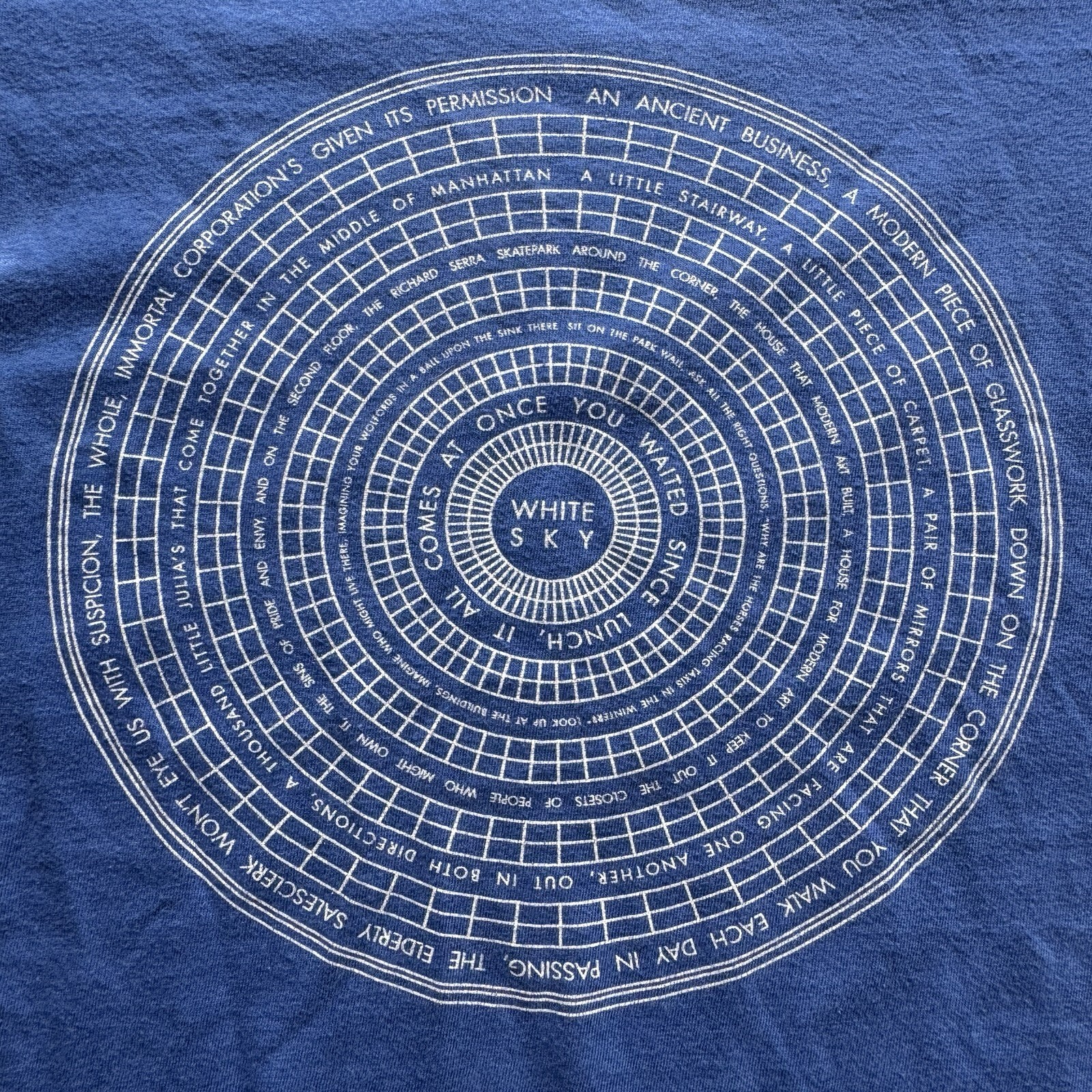 Vampire Weekend Vtg Contra White Sky Lyrics American Apparel Blue Women Tee Sz L