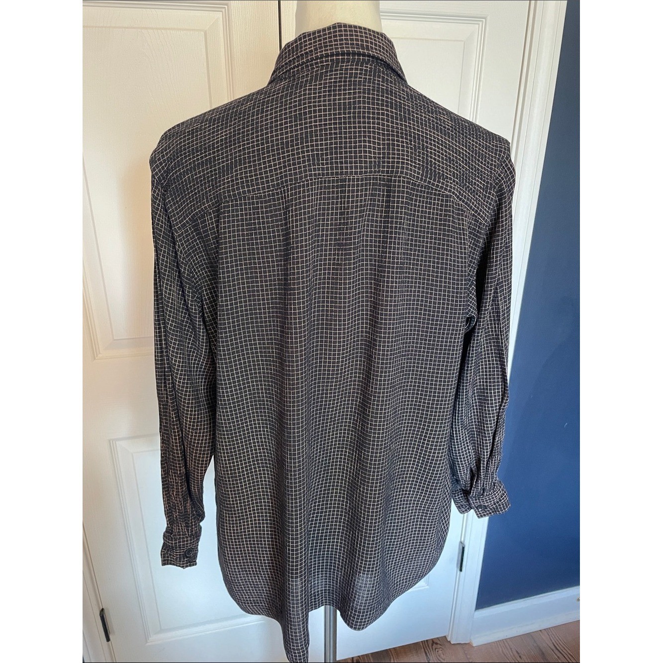 Vintage Jones NY Black & White Checked Button-Up Matching Set Elastic Waist Pant