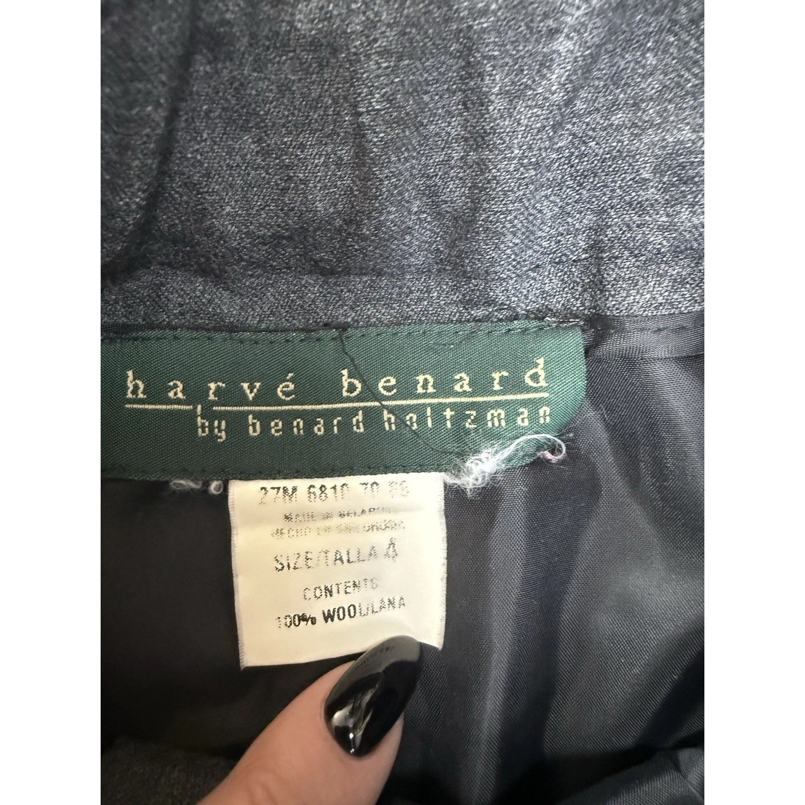 Vintage Harve Benard Sport Wool Pants Womens Charcoal Gray Lined Size 4 Tall