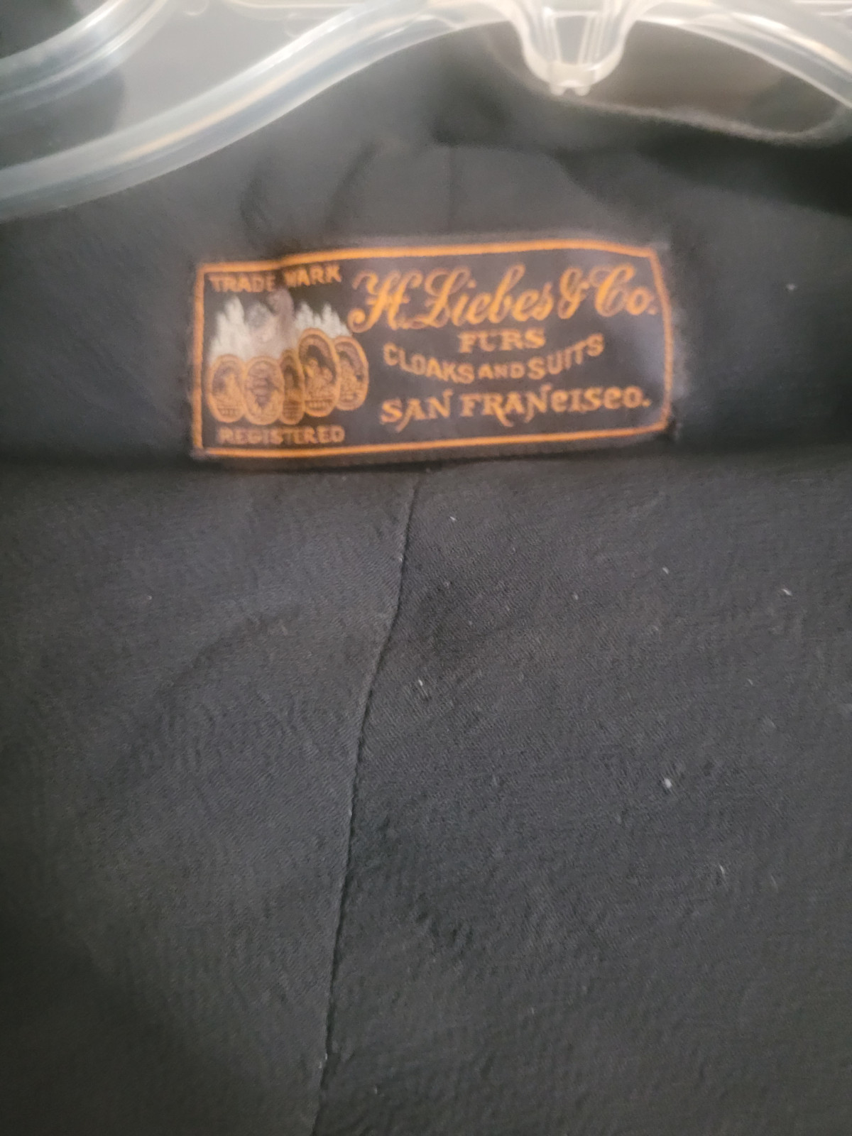 Vintage Real Fur Stole H Liebers & Co San Franciso BLK