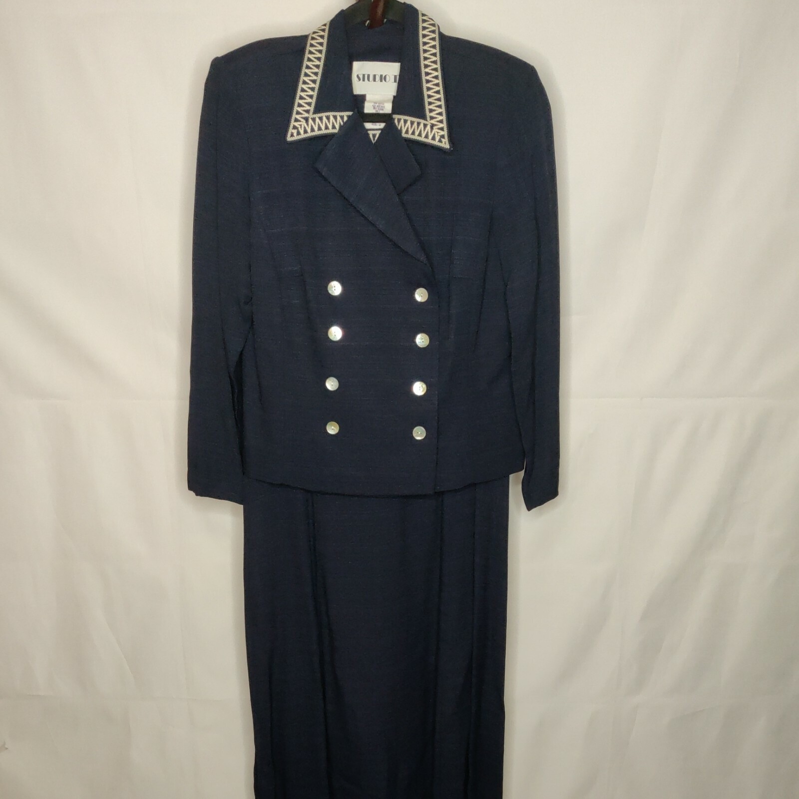 Vintage Studio I women’s 12 tank dress & jacket navy tan 2 pc set (see below)