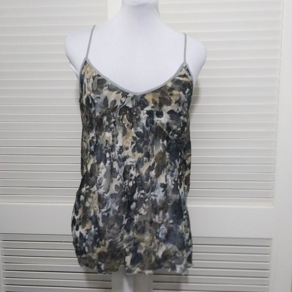 Free People Intimately Floral Lace Racerback Camisole Grey Tan Small S P